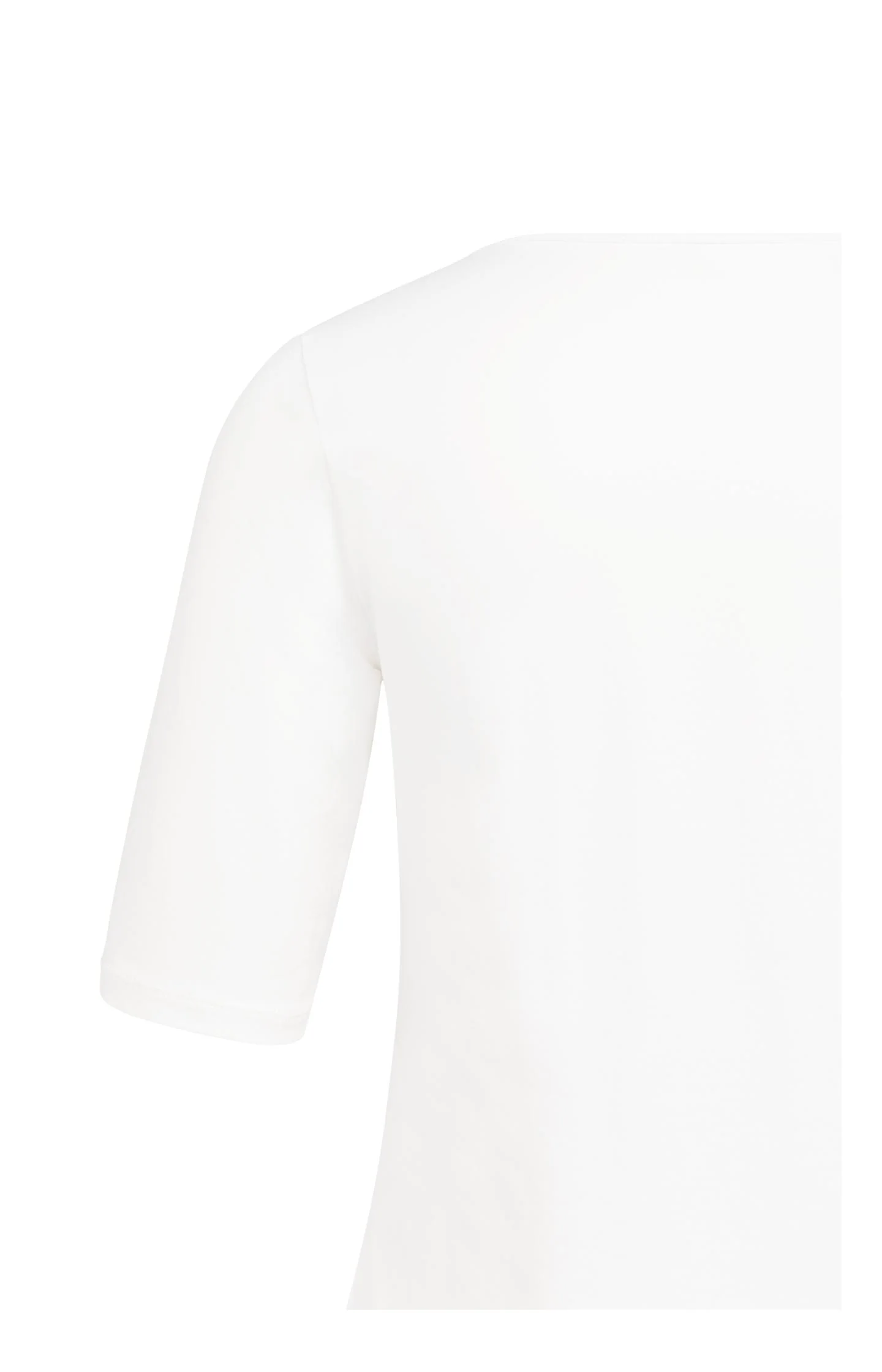Basic T-shirt with round V-neck and mid-length sleeves - Image 6