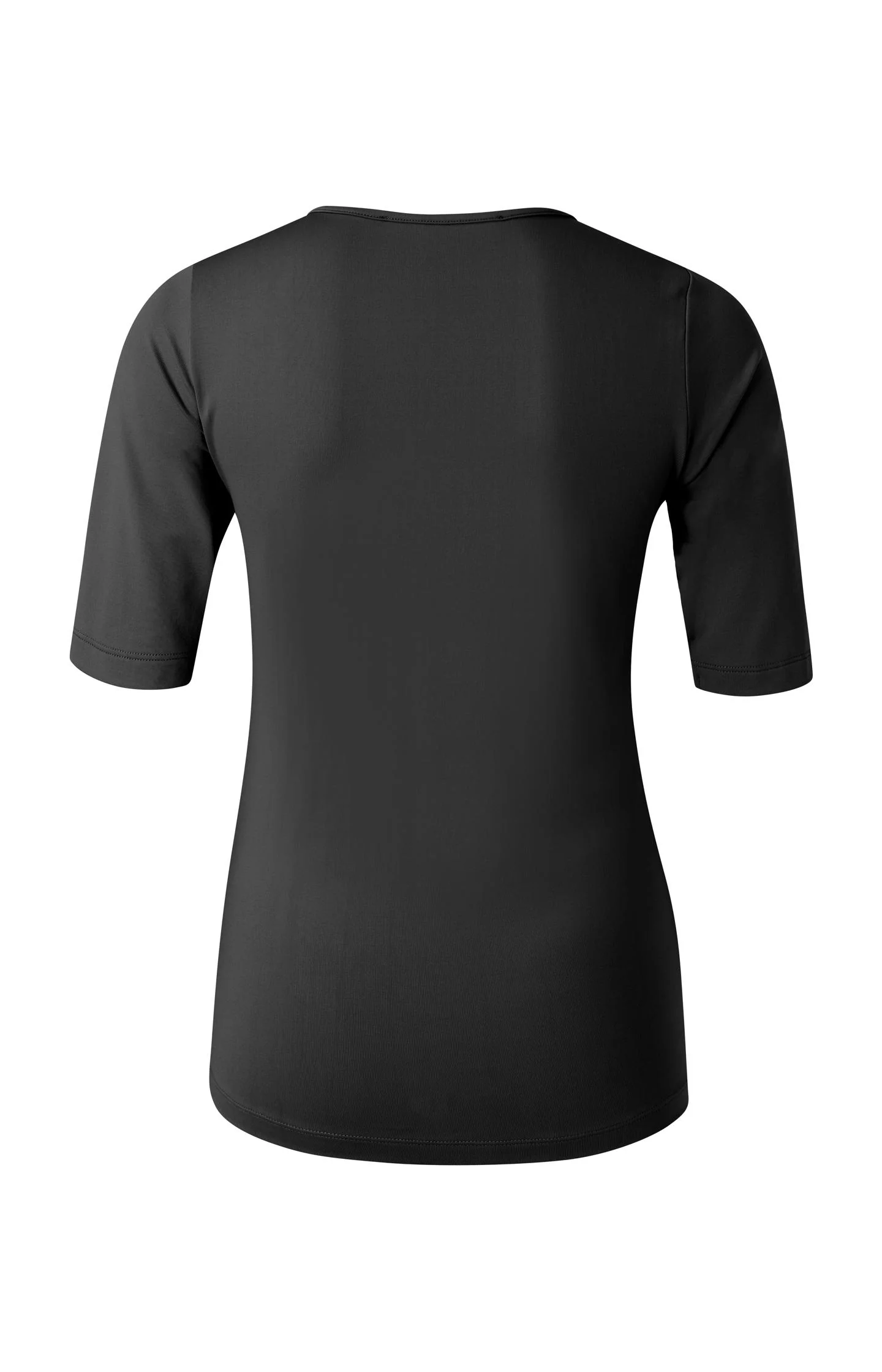 Basic T-shirt with round V-neck and mid-length sleeves - Image 3