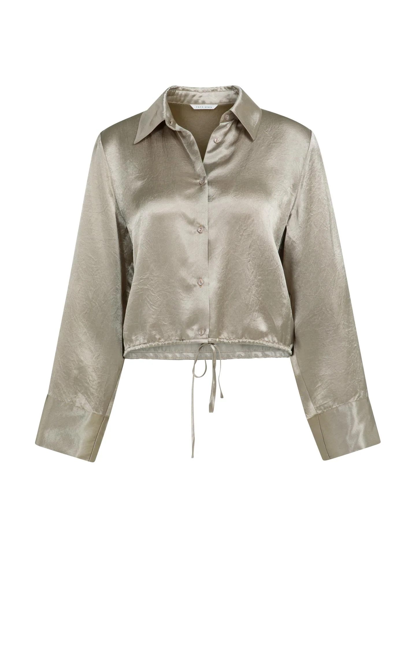 Satin blouse with drawstring hem - Image 2
