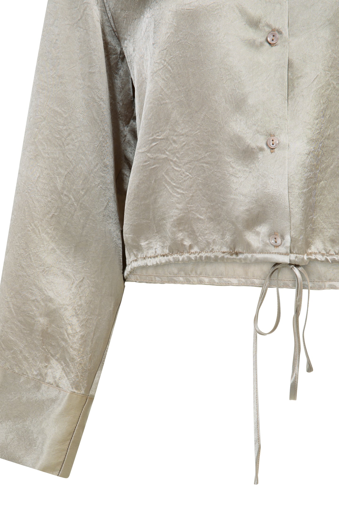 Satin blouse with drawstring hem - Image 8