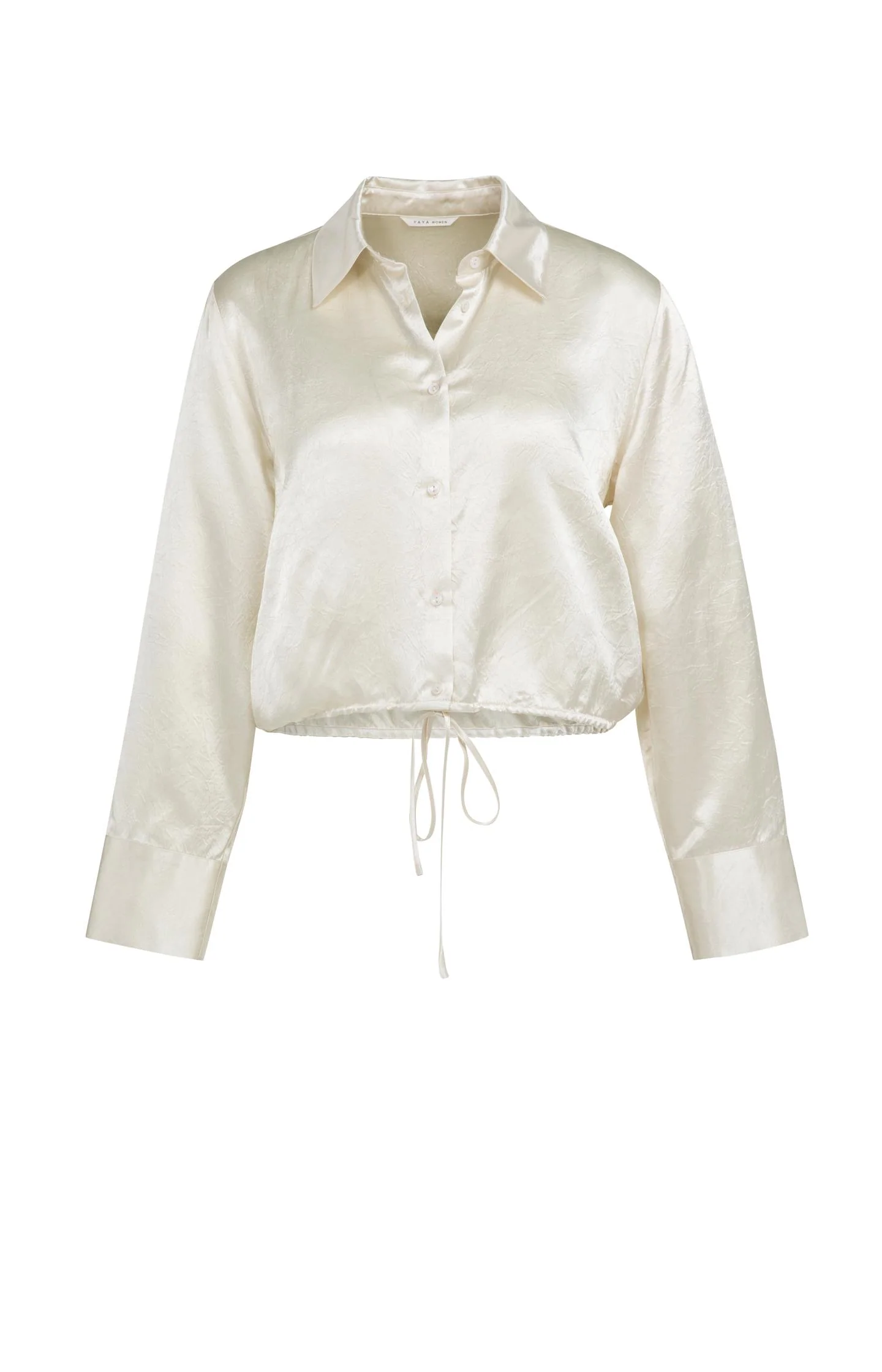 Satin blouse with drawstring hem - Image 2