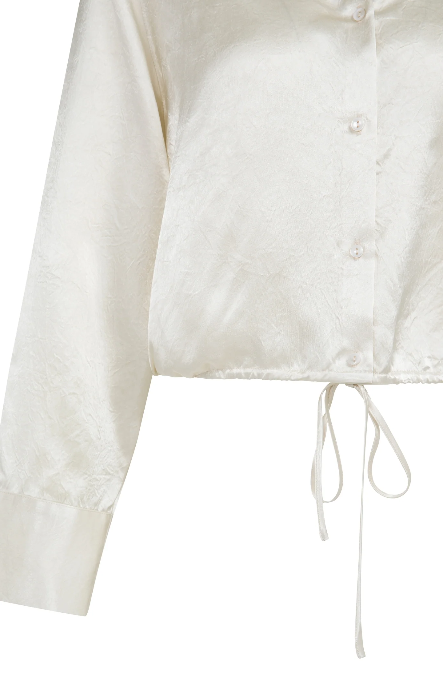 Satin blouse with drawstring hem - Image 9