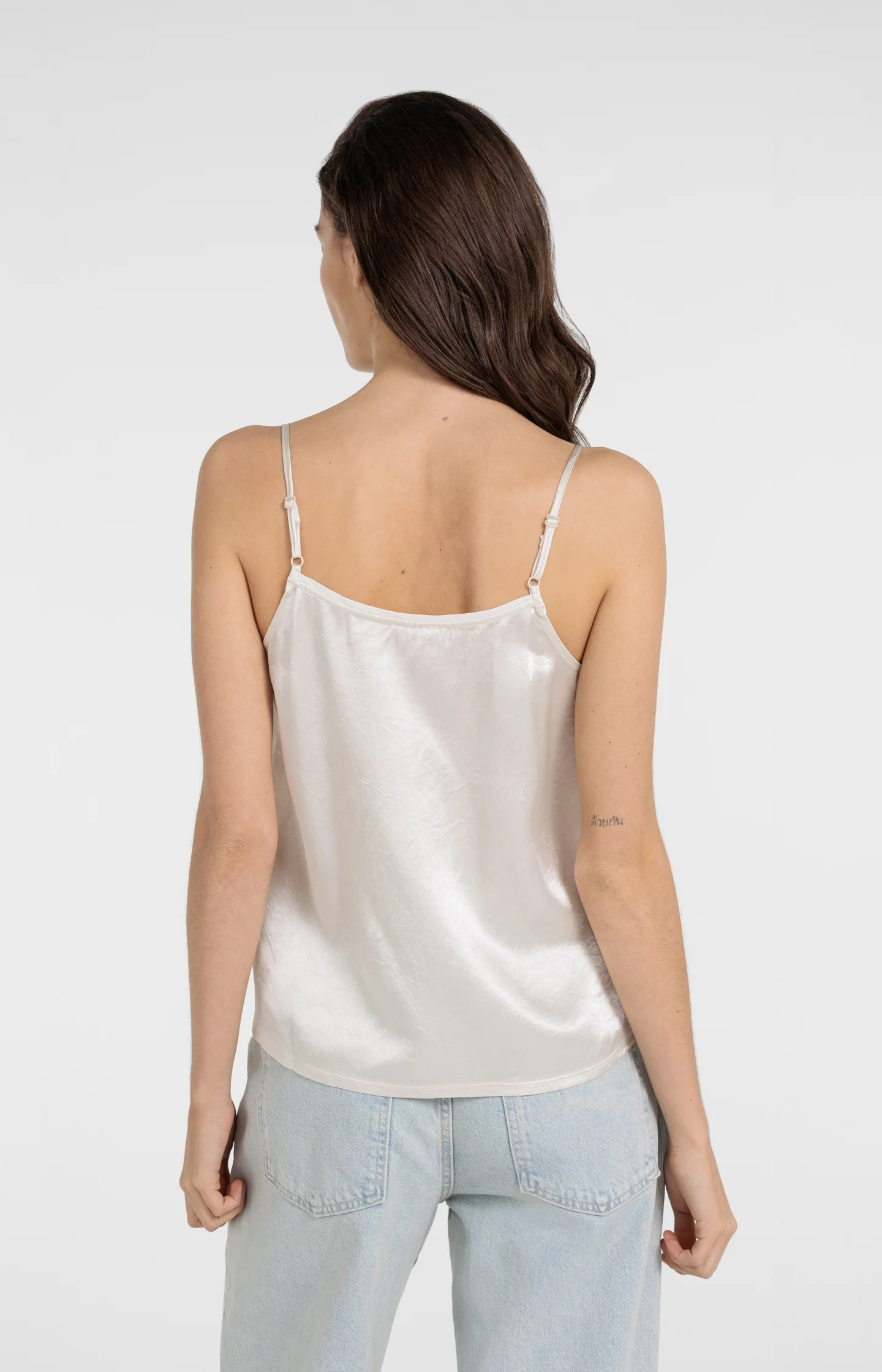 Satin singlet with sheer detail - Image 3