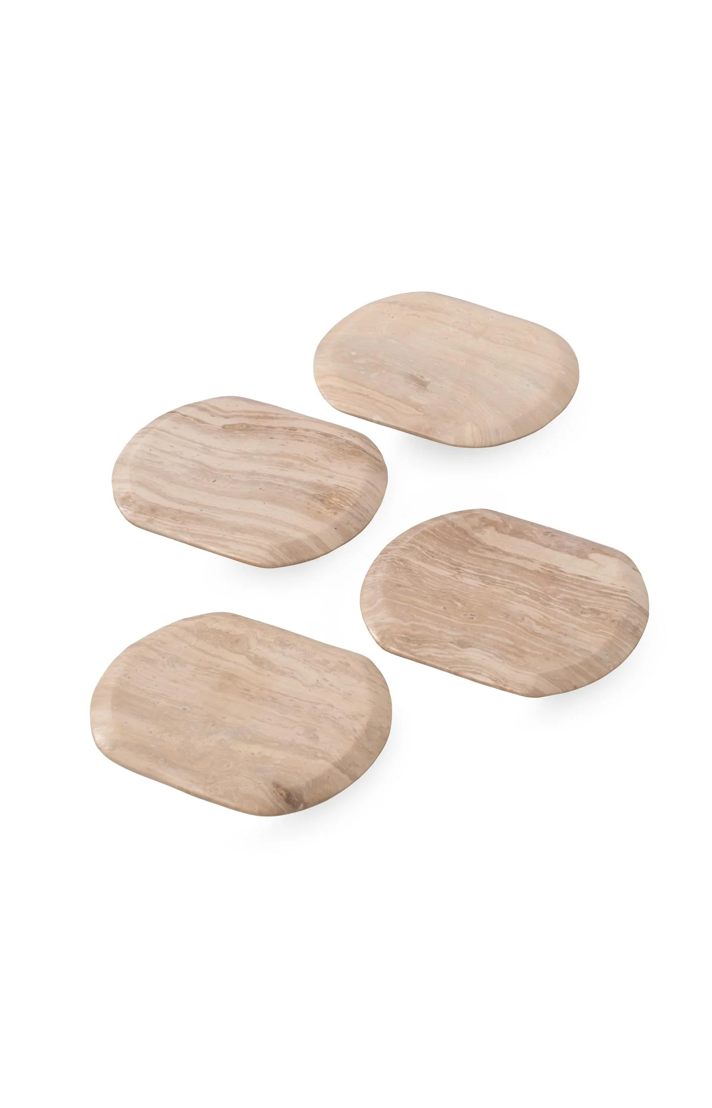 Set of four oval marble coasters - Image 3