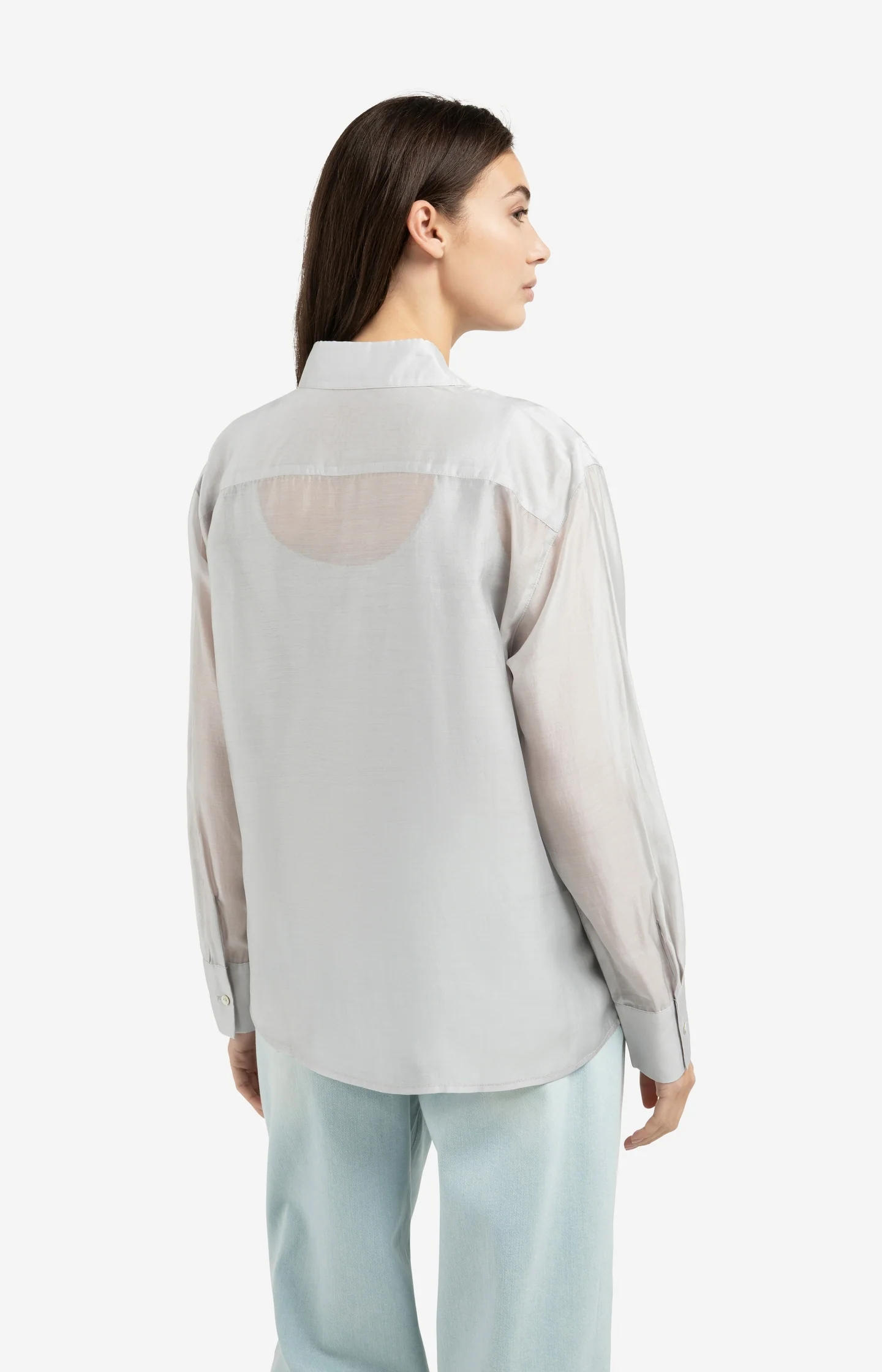 Sheer blouse with chest pockets - Image 3