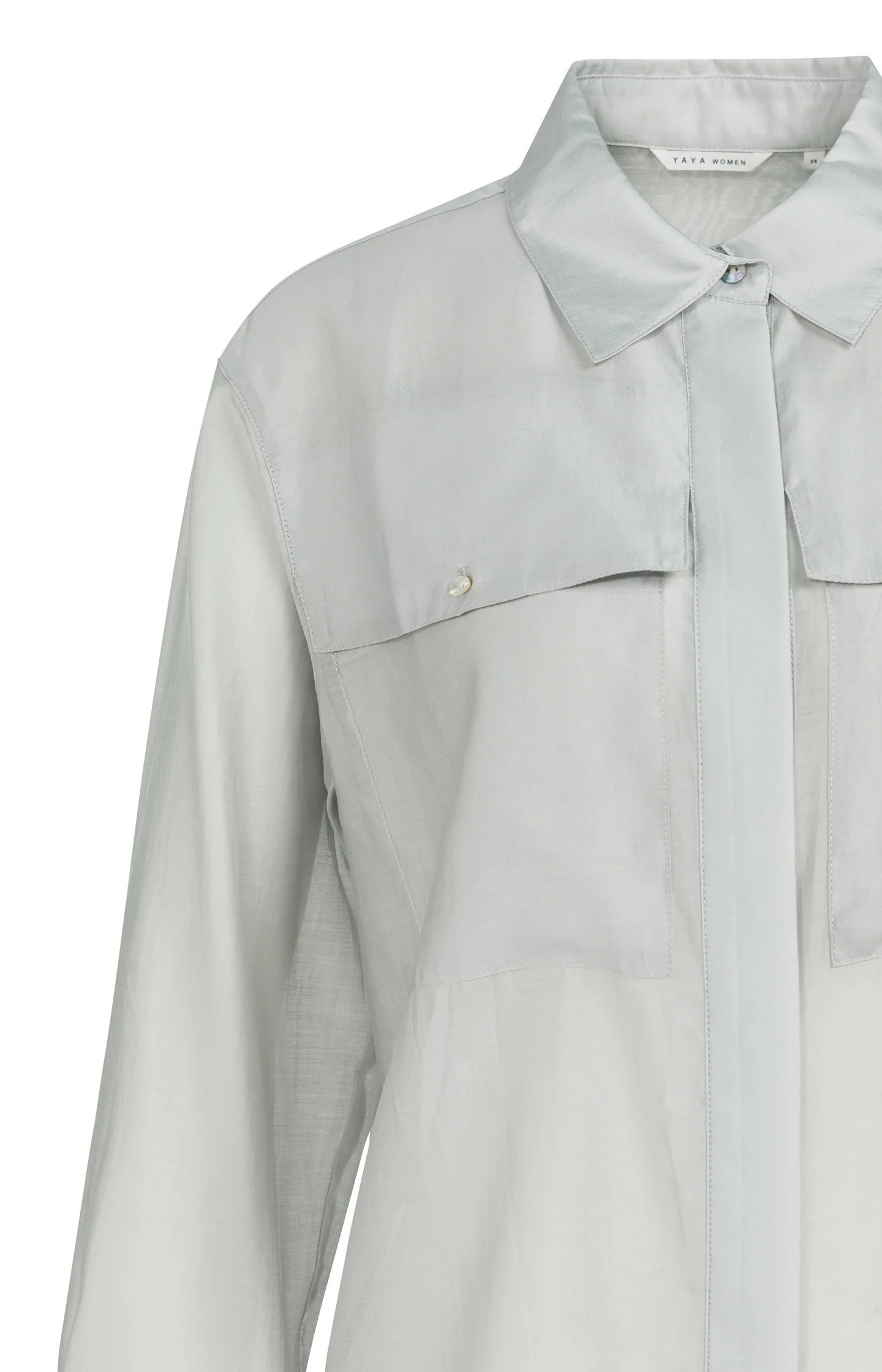 Sheer blouse with chest pockets - Image 7