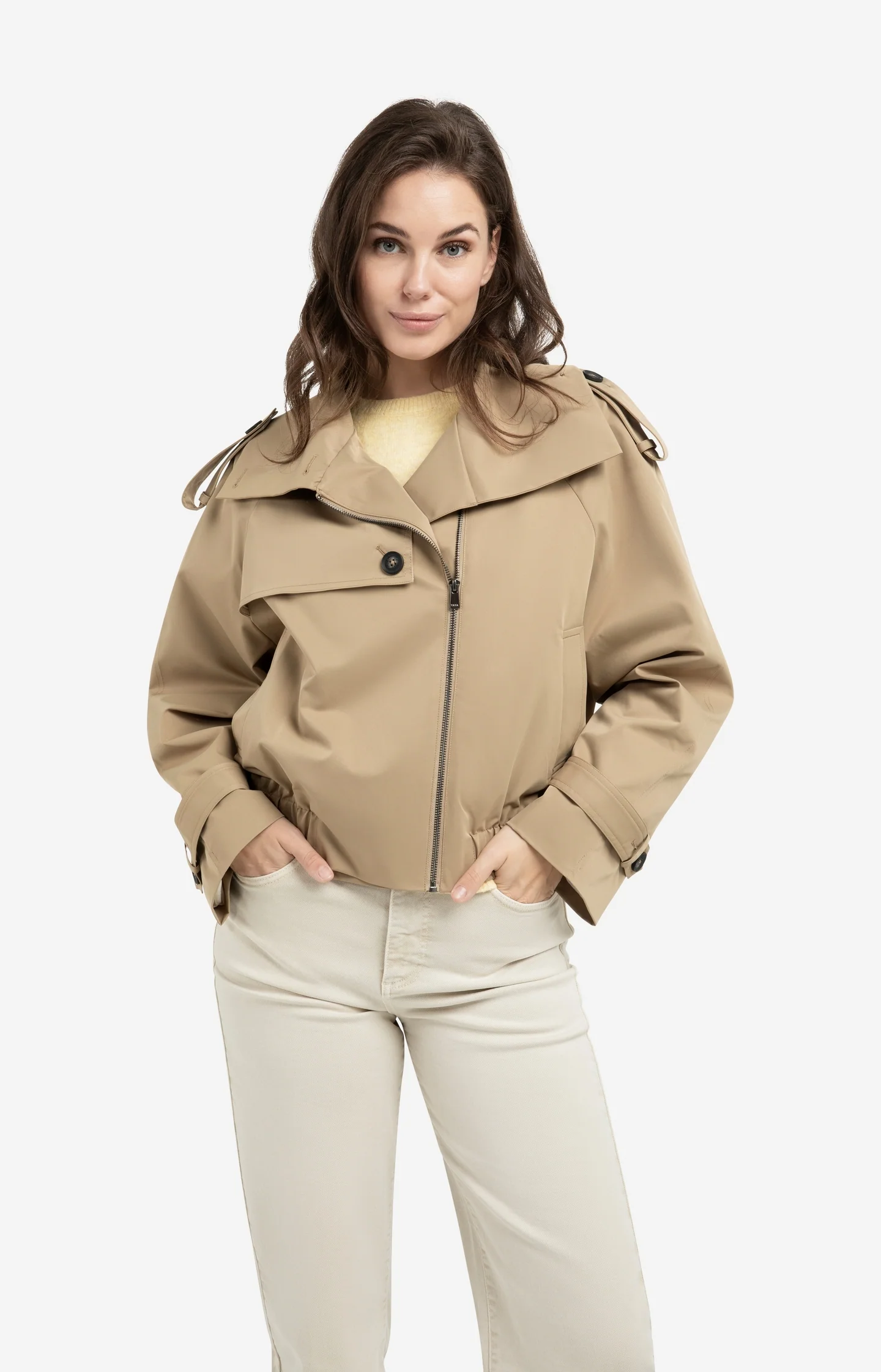 Short bomber jacket with trench details - Image 3