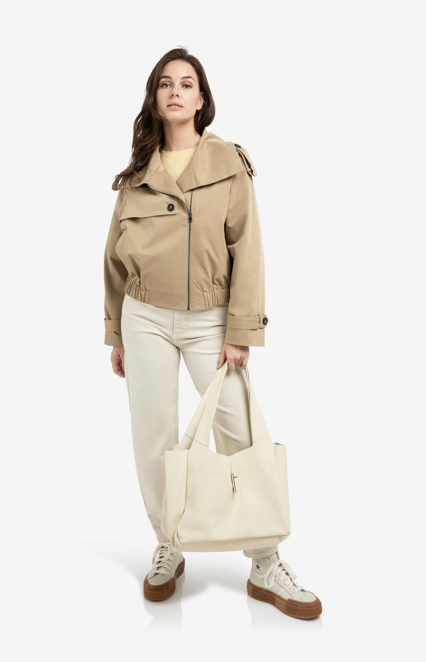 Short bomber jacket with trench details - Image 9
