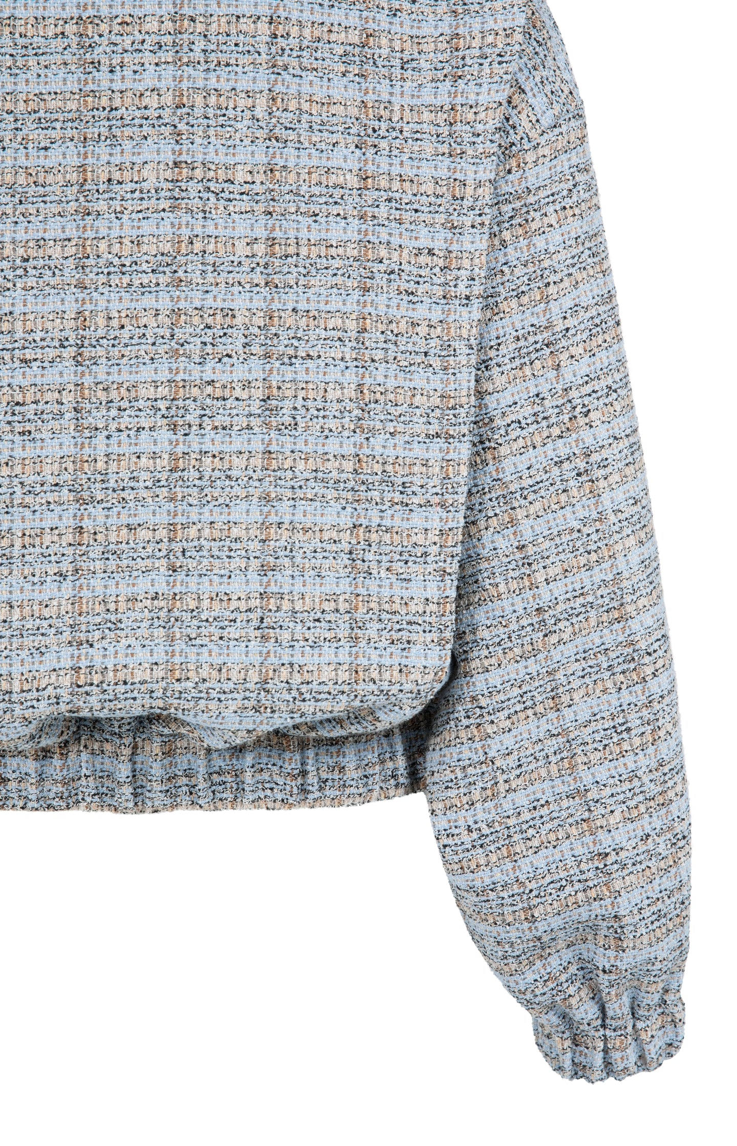 Short bouclé jacket with elasticated cuffs and hem - Image 10