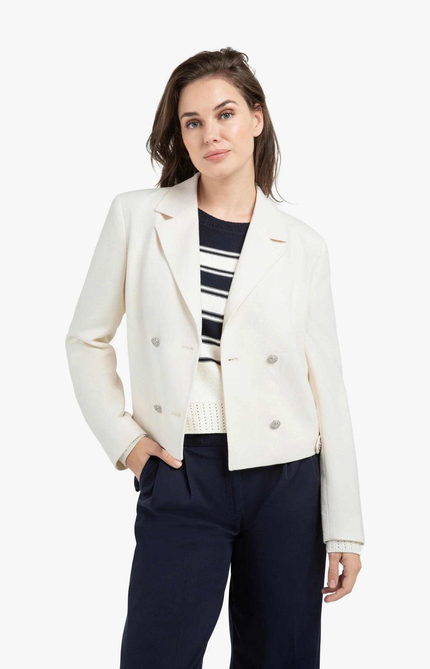 Short double-breasted blazer jacket - Image 3
