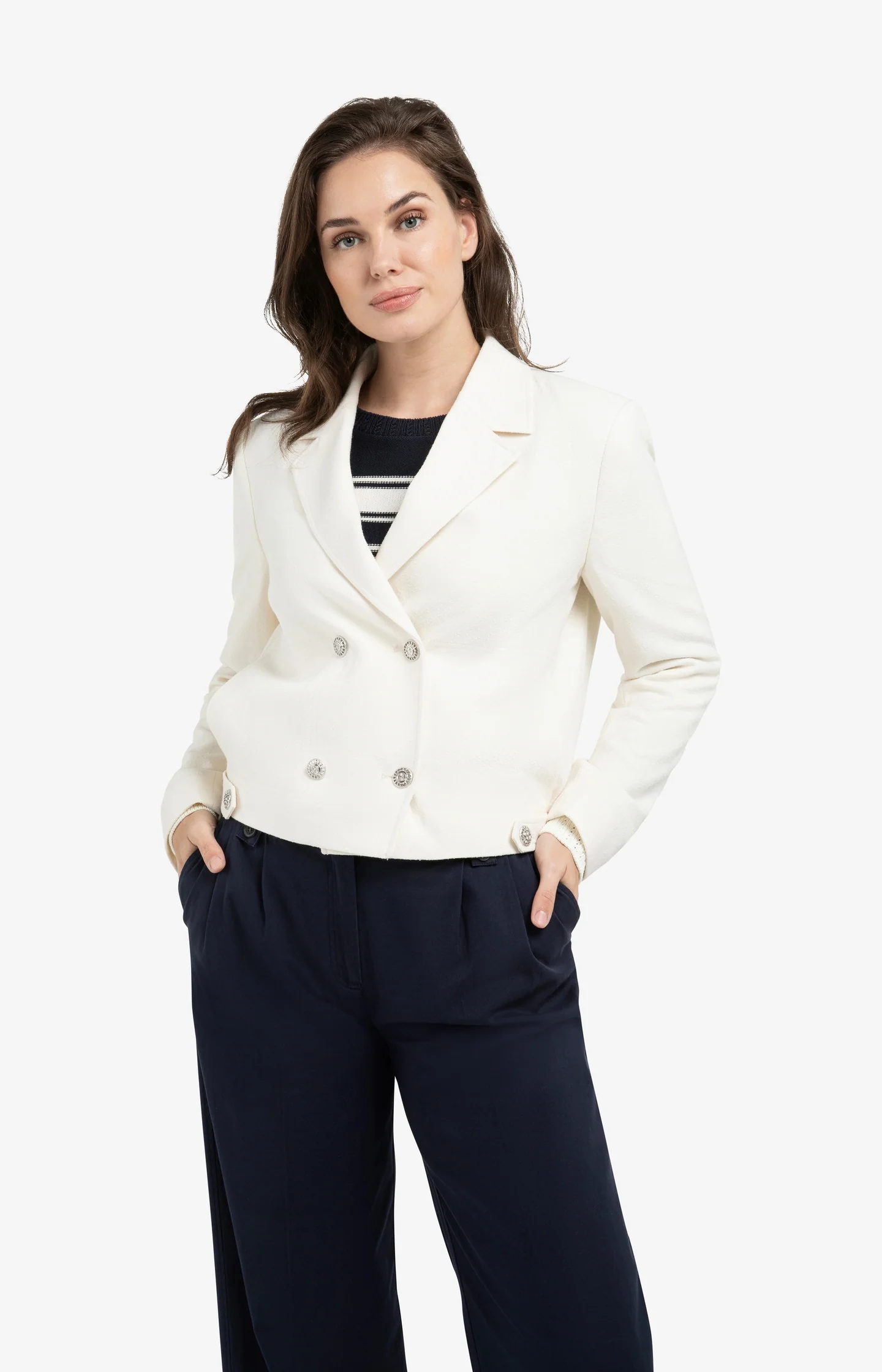 Short double-breasted blazer jacket - Image 4