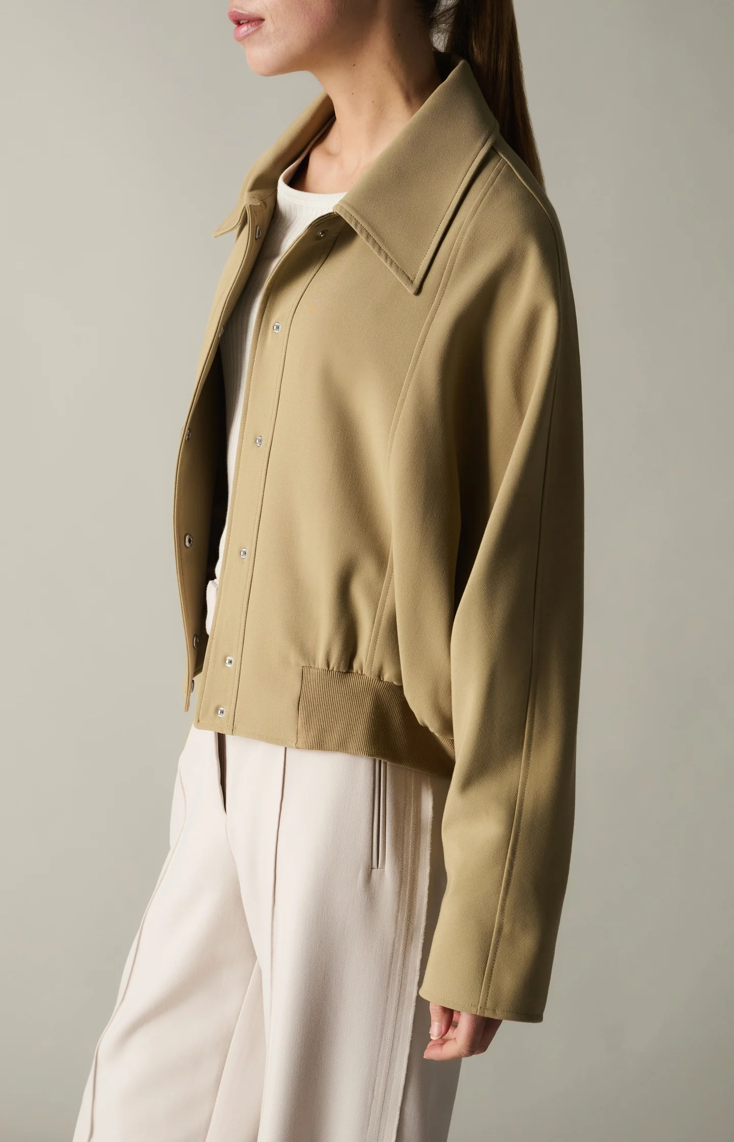 Short oversized jacket with ribbed hem - Image 3