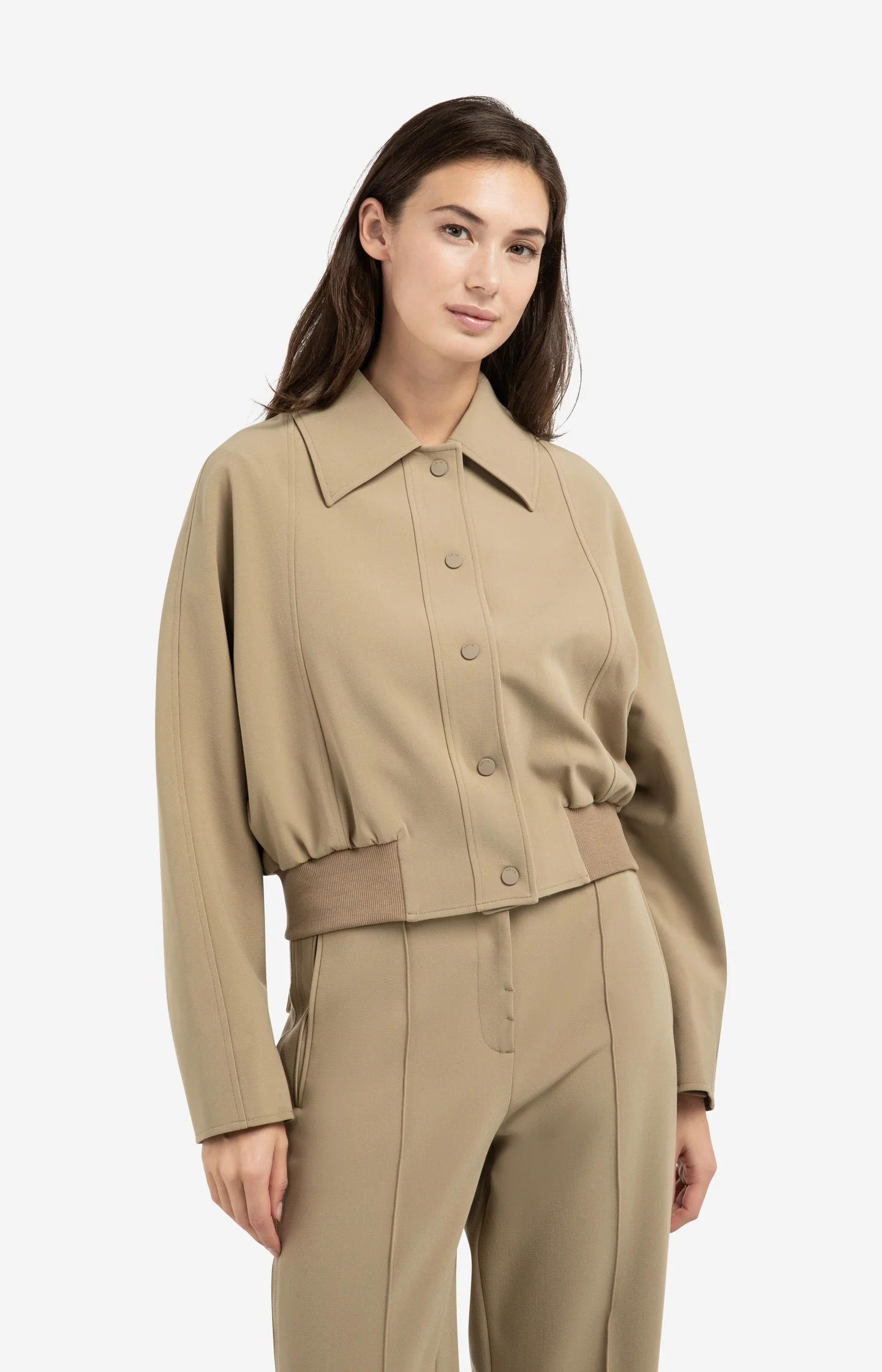 Short oversized jacket with ribbed hem - Image 4