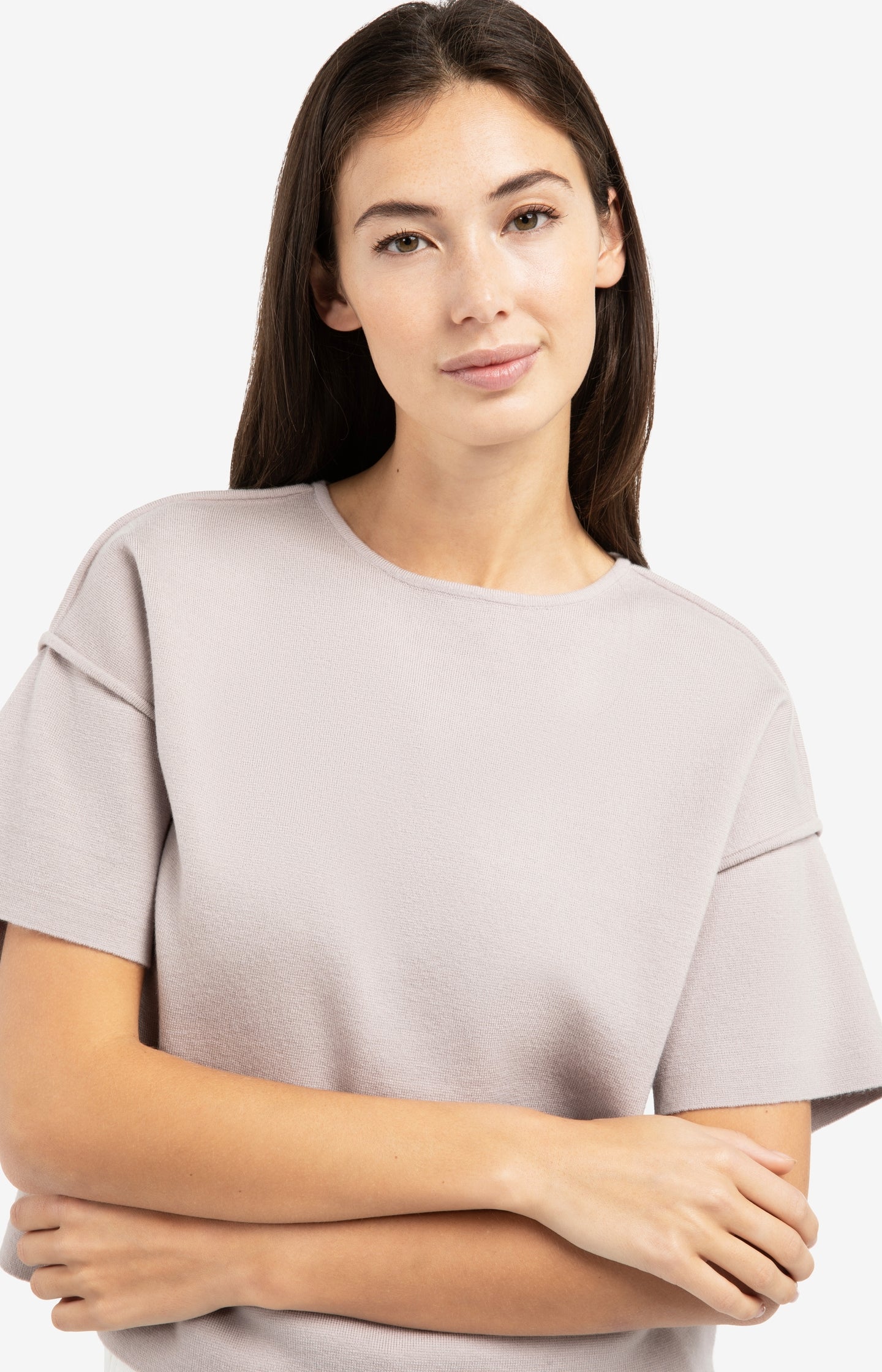 Short sleeve sweater with seam details - Image 4