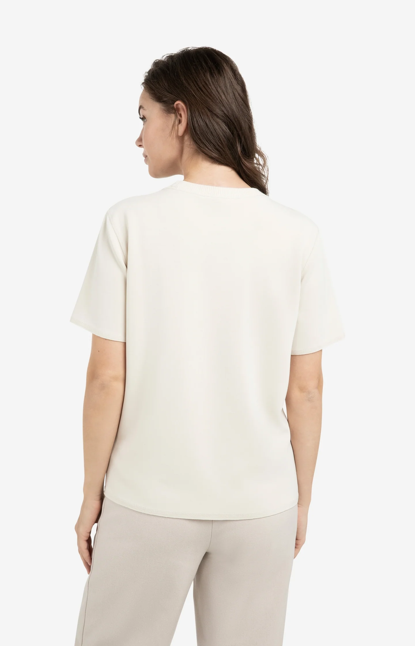 Short sleeve sweatshirt with ribbed knit neckline - Image 4