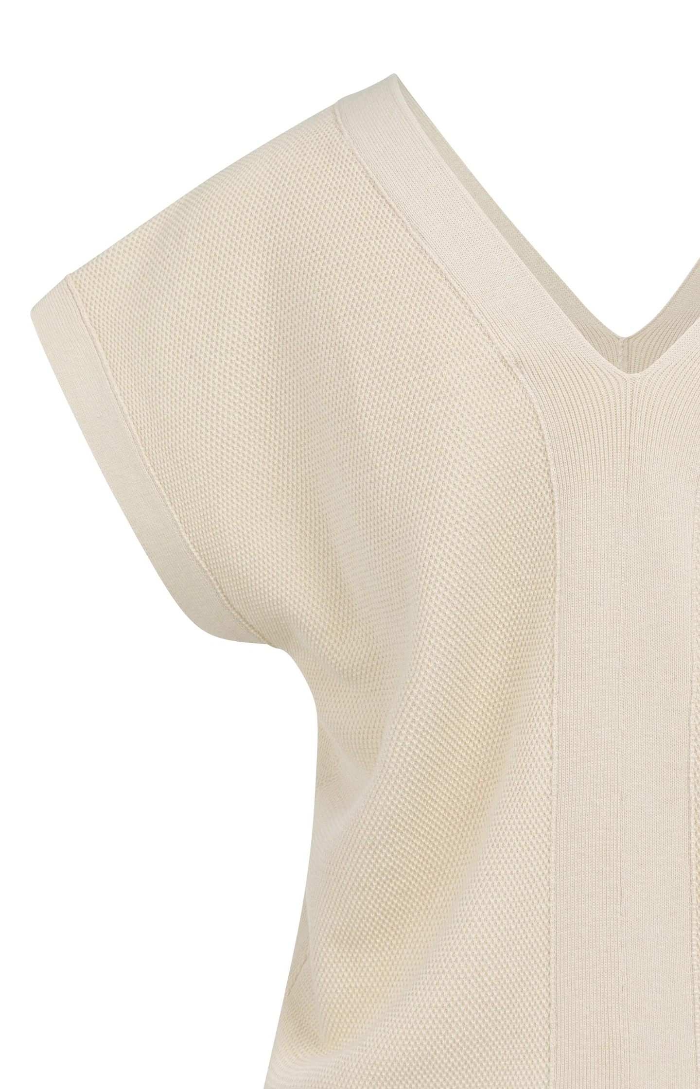 Short-sleeved sweater with double V-neck - Image 7