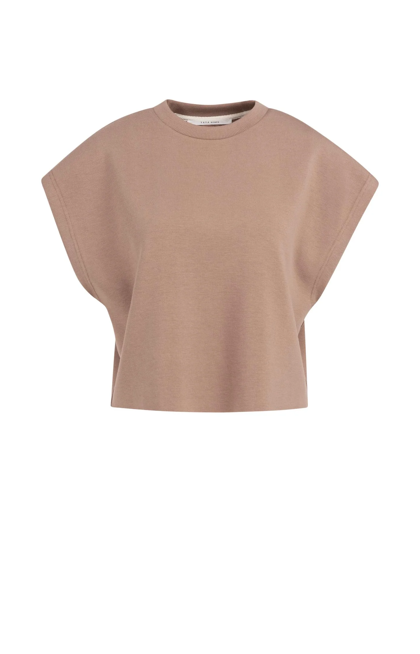 Sleeveless boxy sweatshirt with ribbed details - Image 2