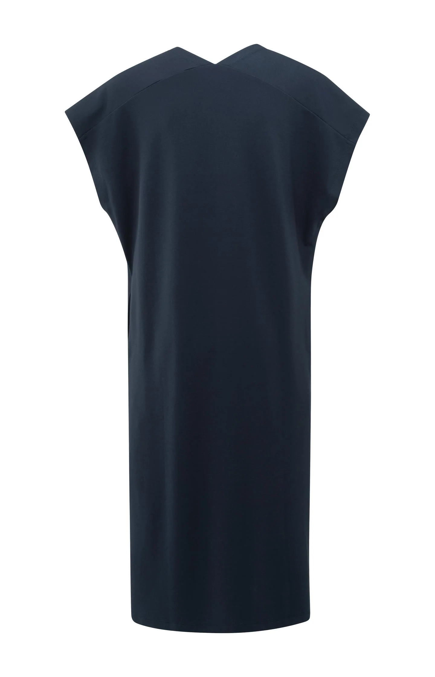 Sleeveless dress with double V-neck and front slit - Image 9