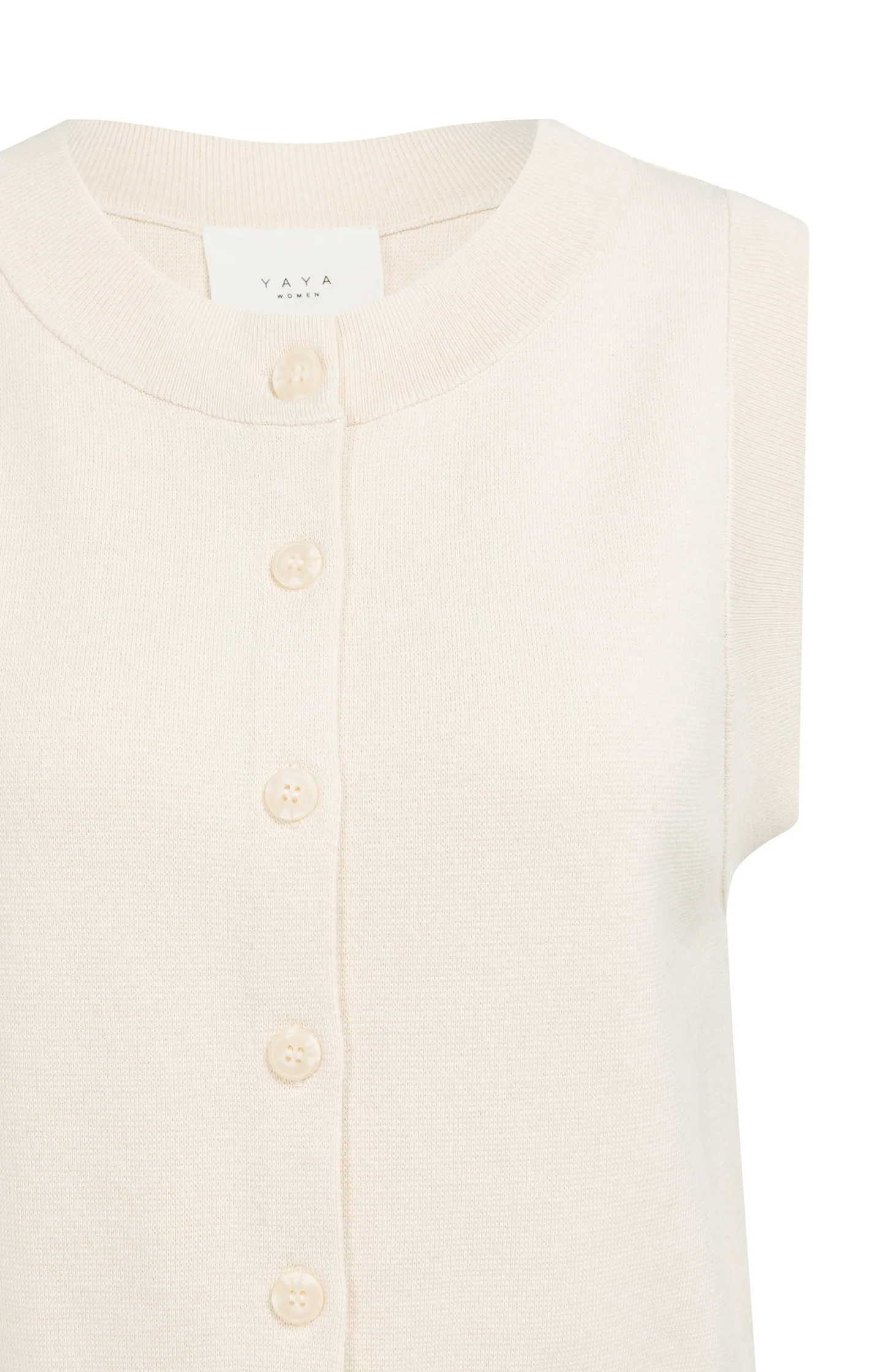 Sleeveless fine knitted cardigan with button closure - Image 8
