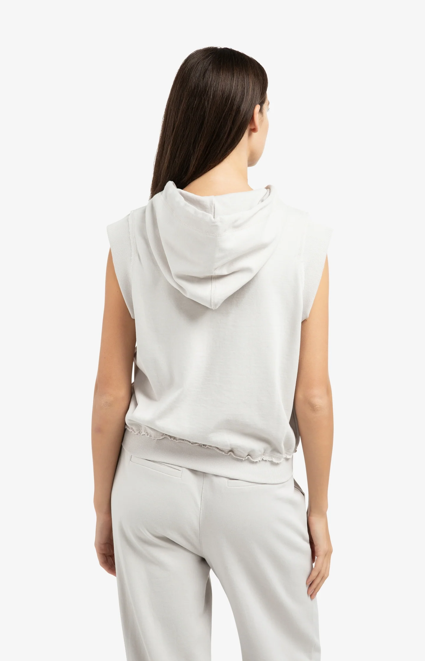 Sleeveless hoodie with cords - Image 3
