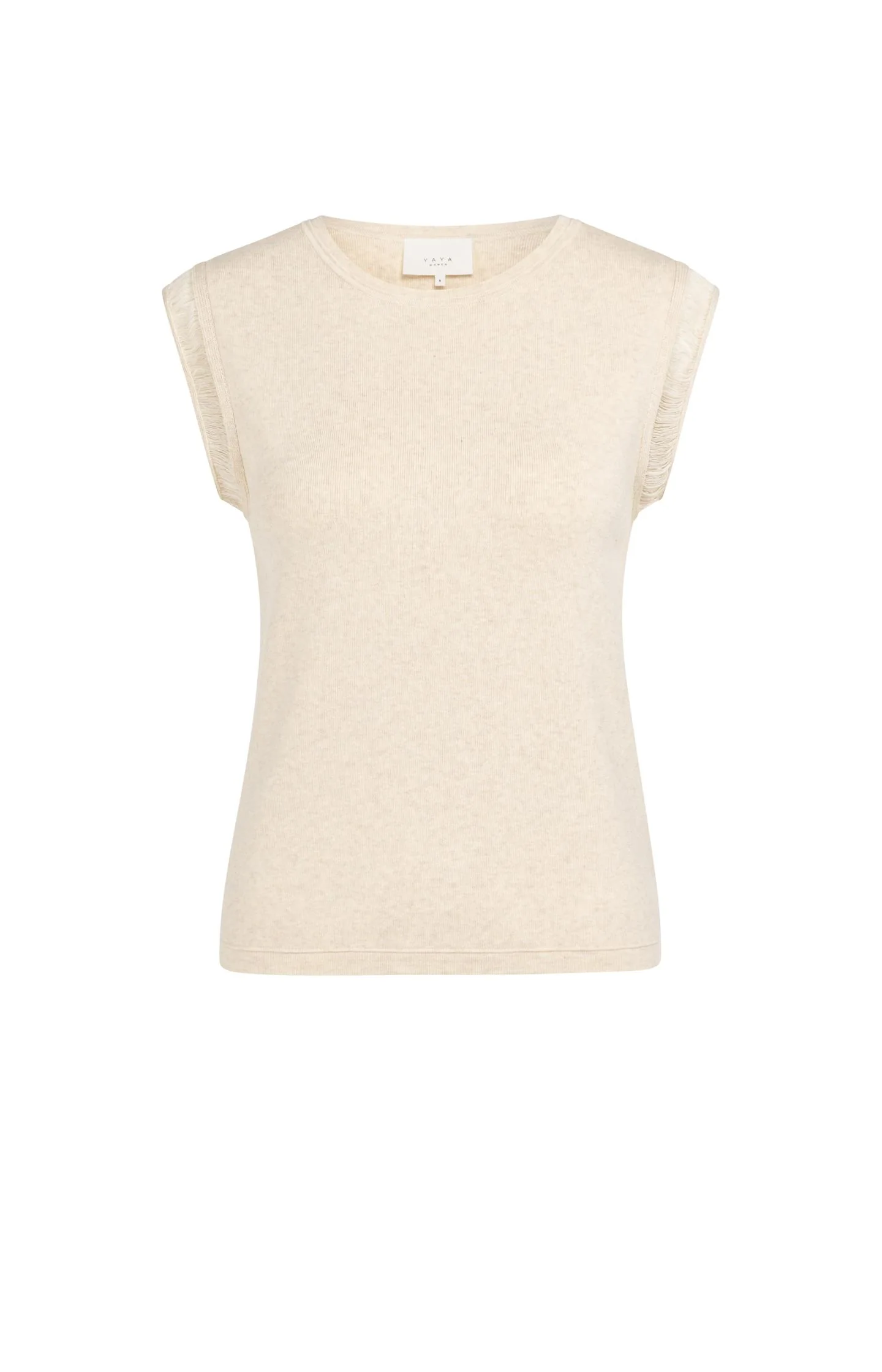 Sleeveless knitted top with playful sleeve edge - Image 2