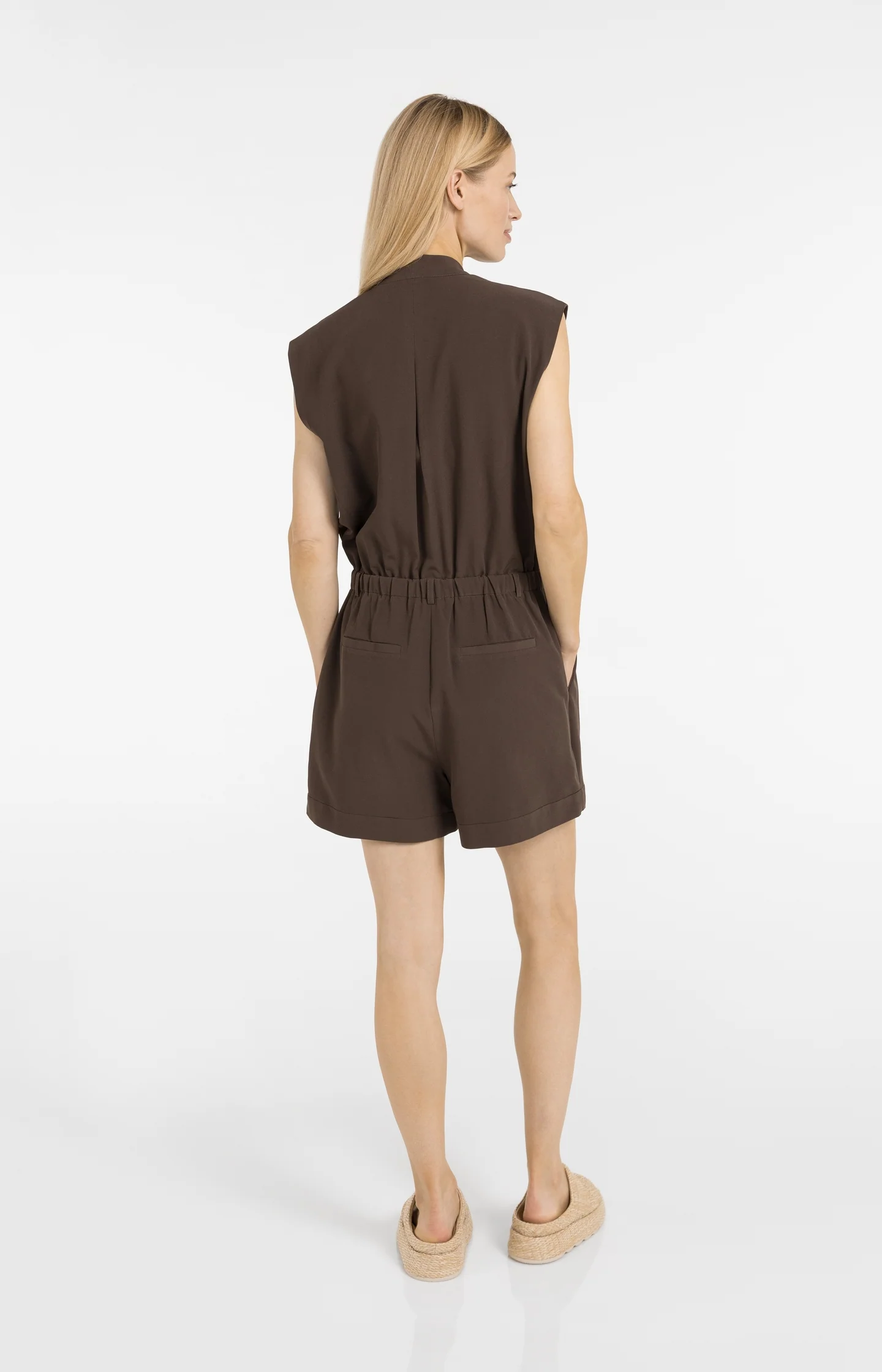 Sleeveless playsuit with wrap effect - Image 4