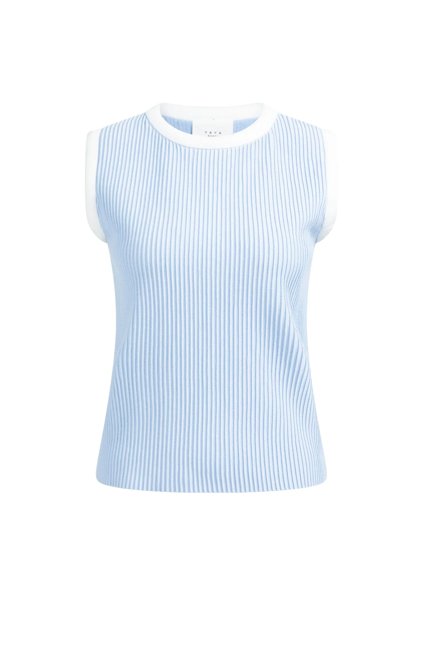 Sleeveless ribbed sweater with crew neckline - Image 2