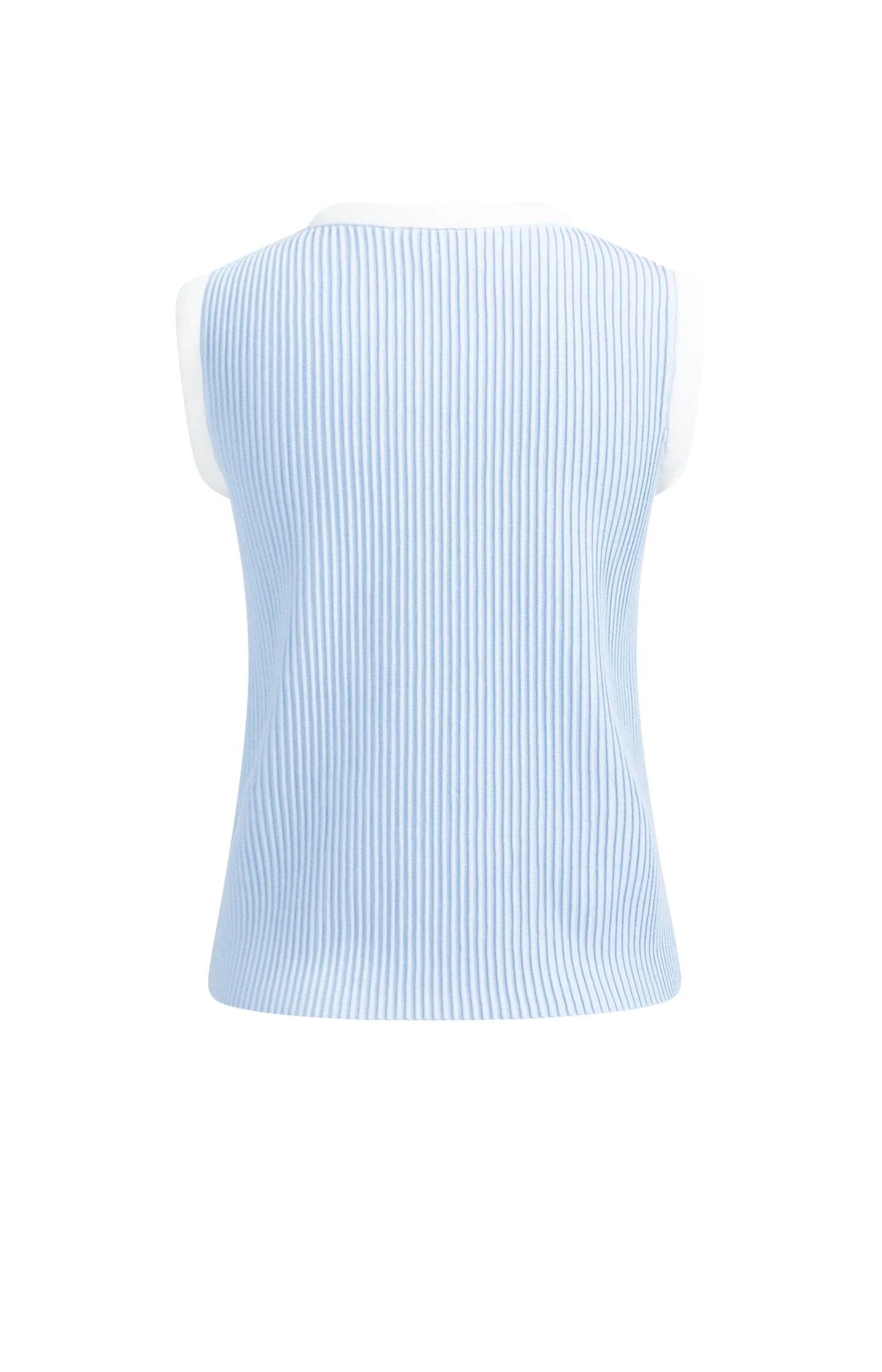 Sleeveless ribbed sweater with crew neckline - Image 5