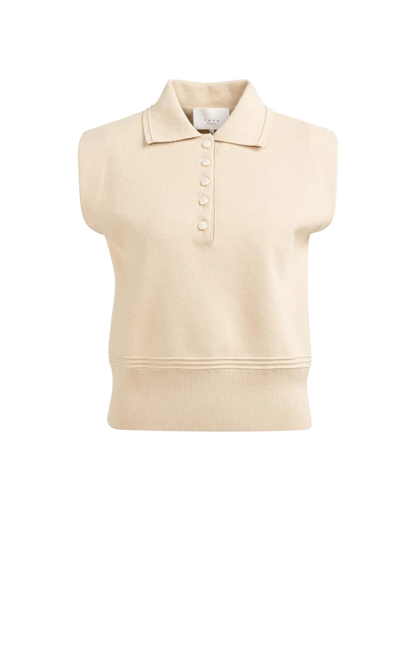 Sleeveless sweater with collar and buttons - Image 3