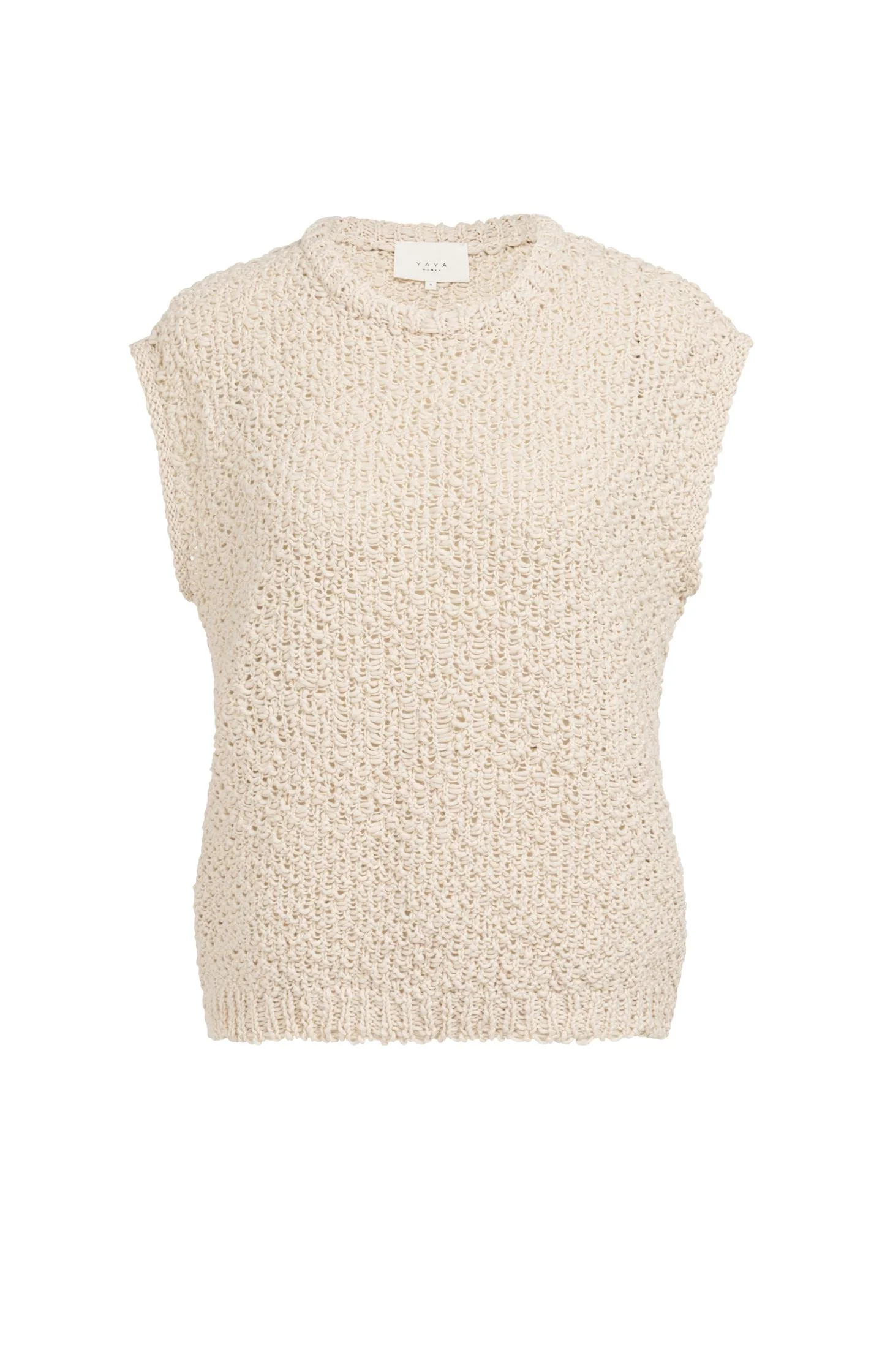 Sleeveless sweater with open-knit texture - Image 2