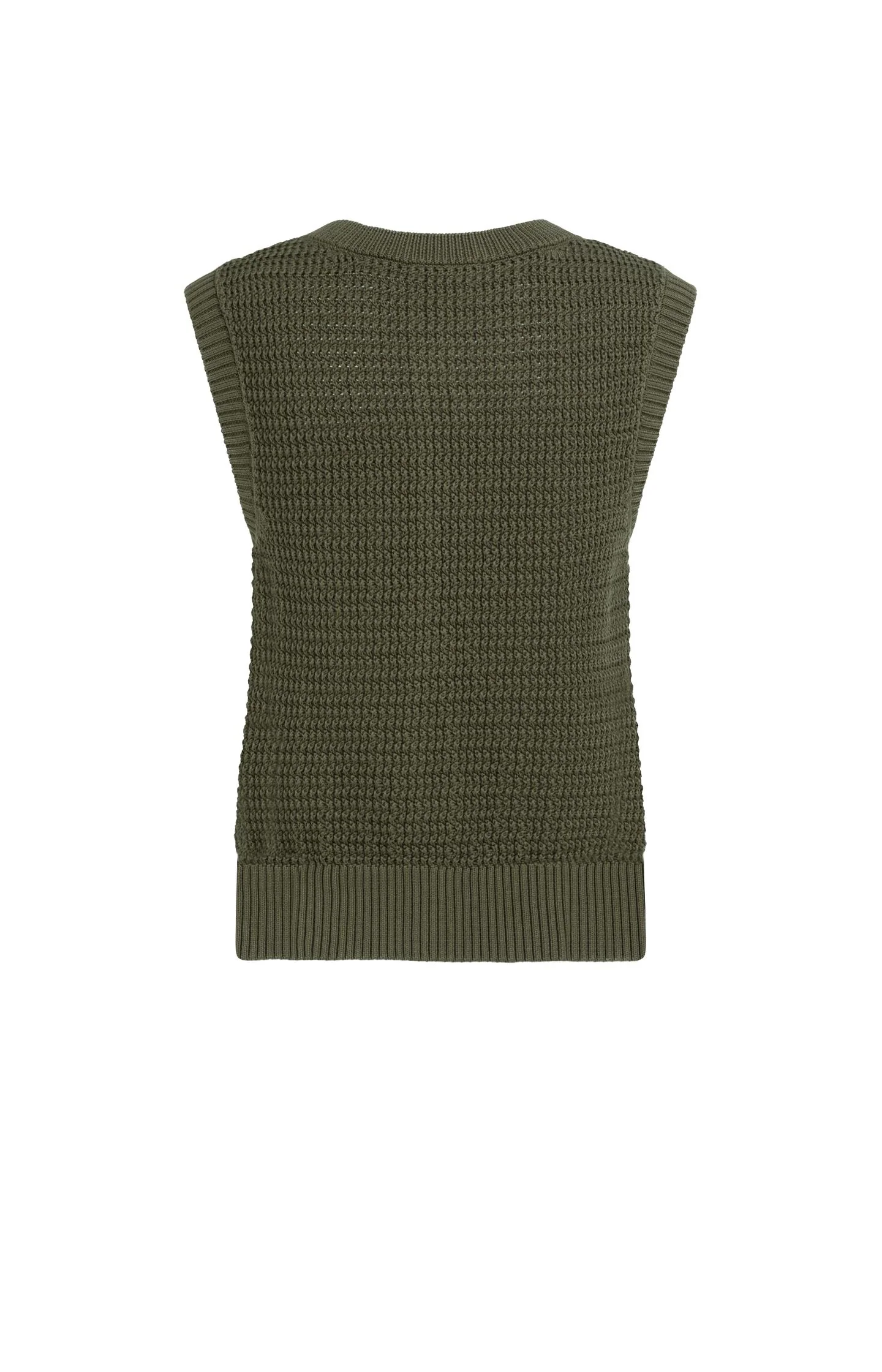 Sleeveless textured cardigan with gold-tone buttons - Image 9