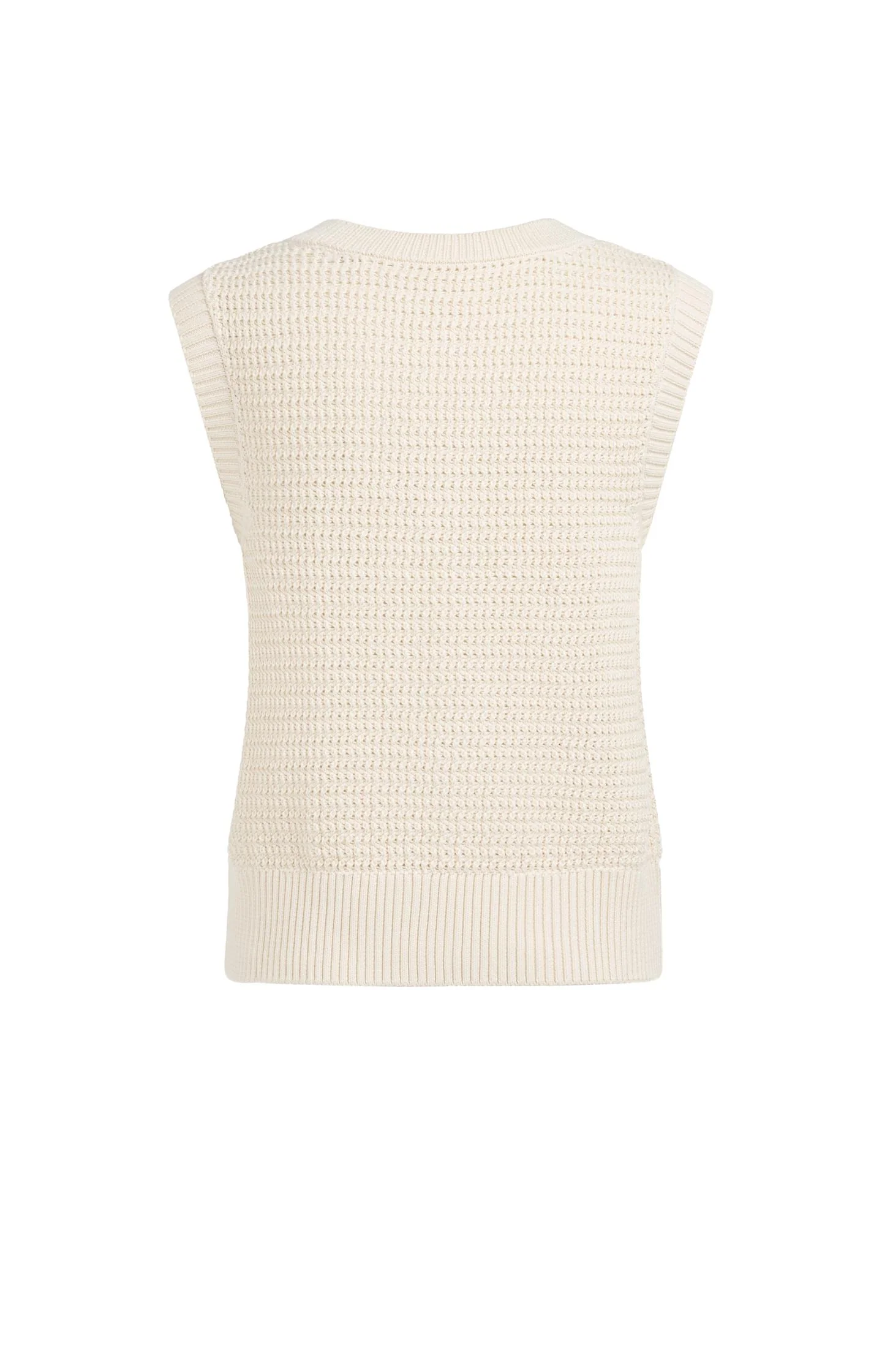 Sleeveless textured cardigan with gold-tone buttons - Image 8