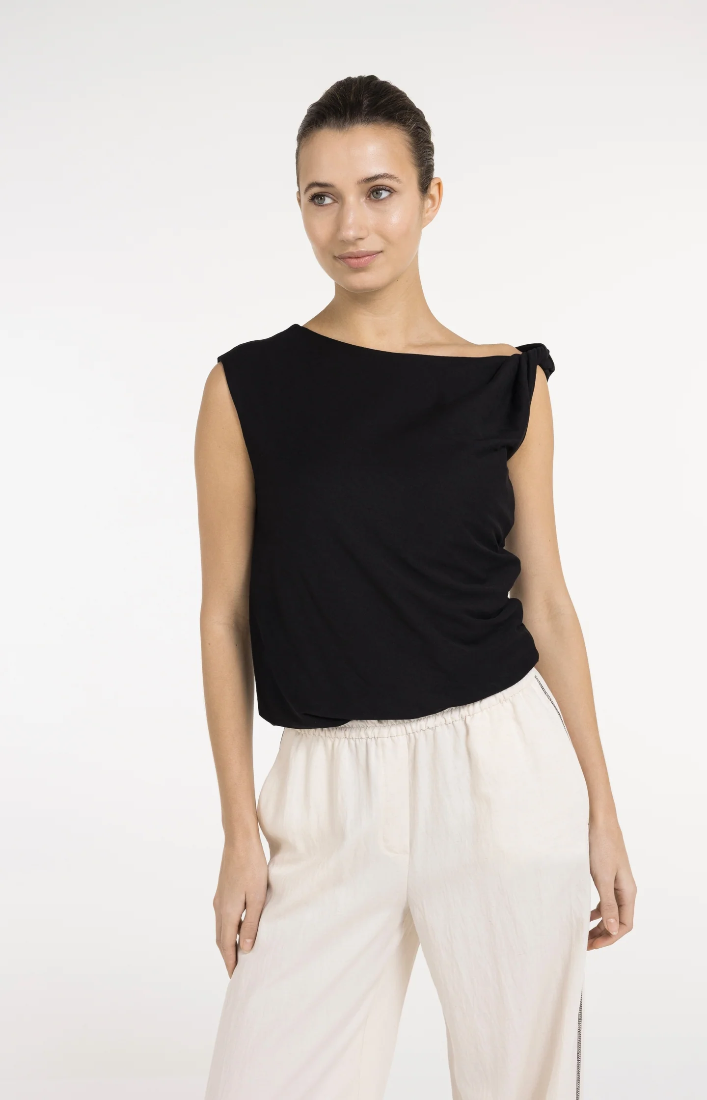 Sleeveless top with twisted shoulder detail - Image 3