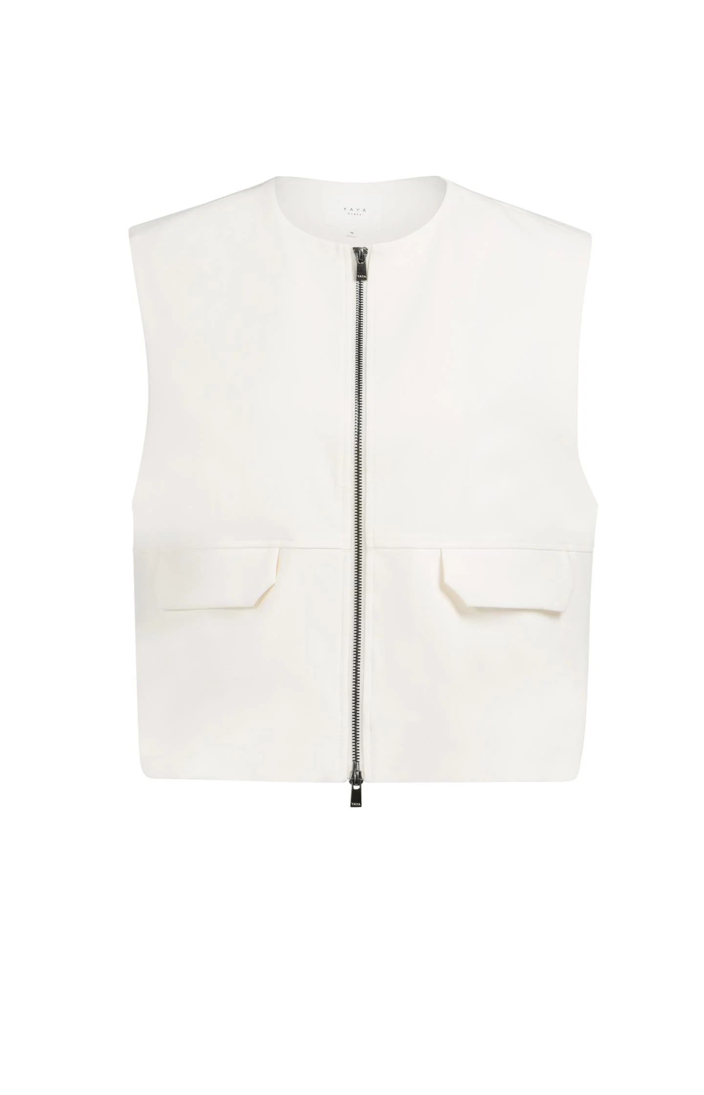 Sleeveless woven jacket with balloon-shaped hem - Image 2