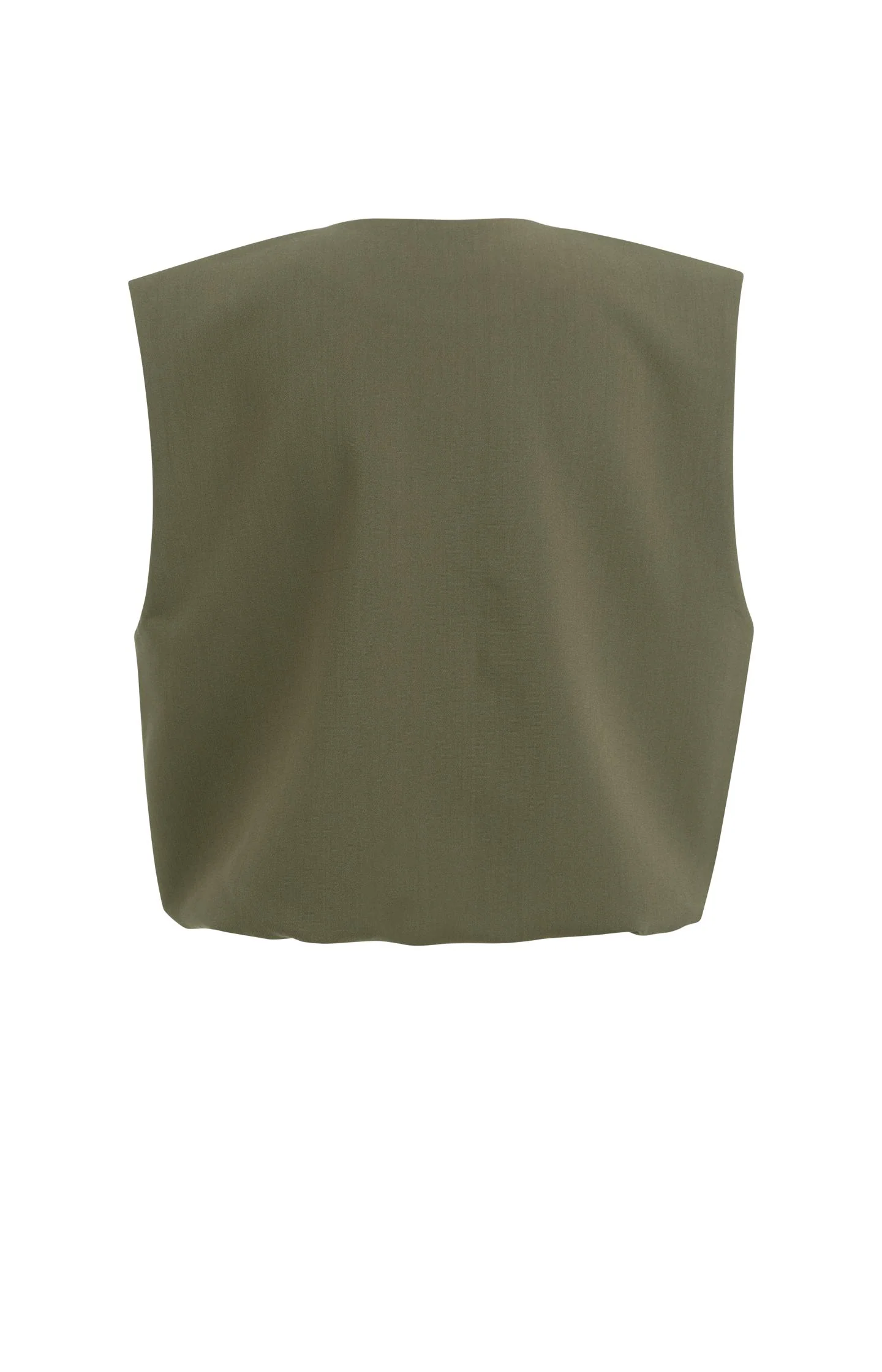 Sleeveless woven jacket with balloon-shaped hem - Image 10
