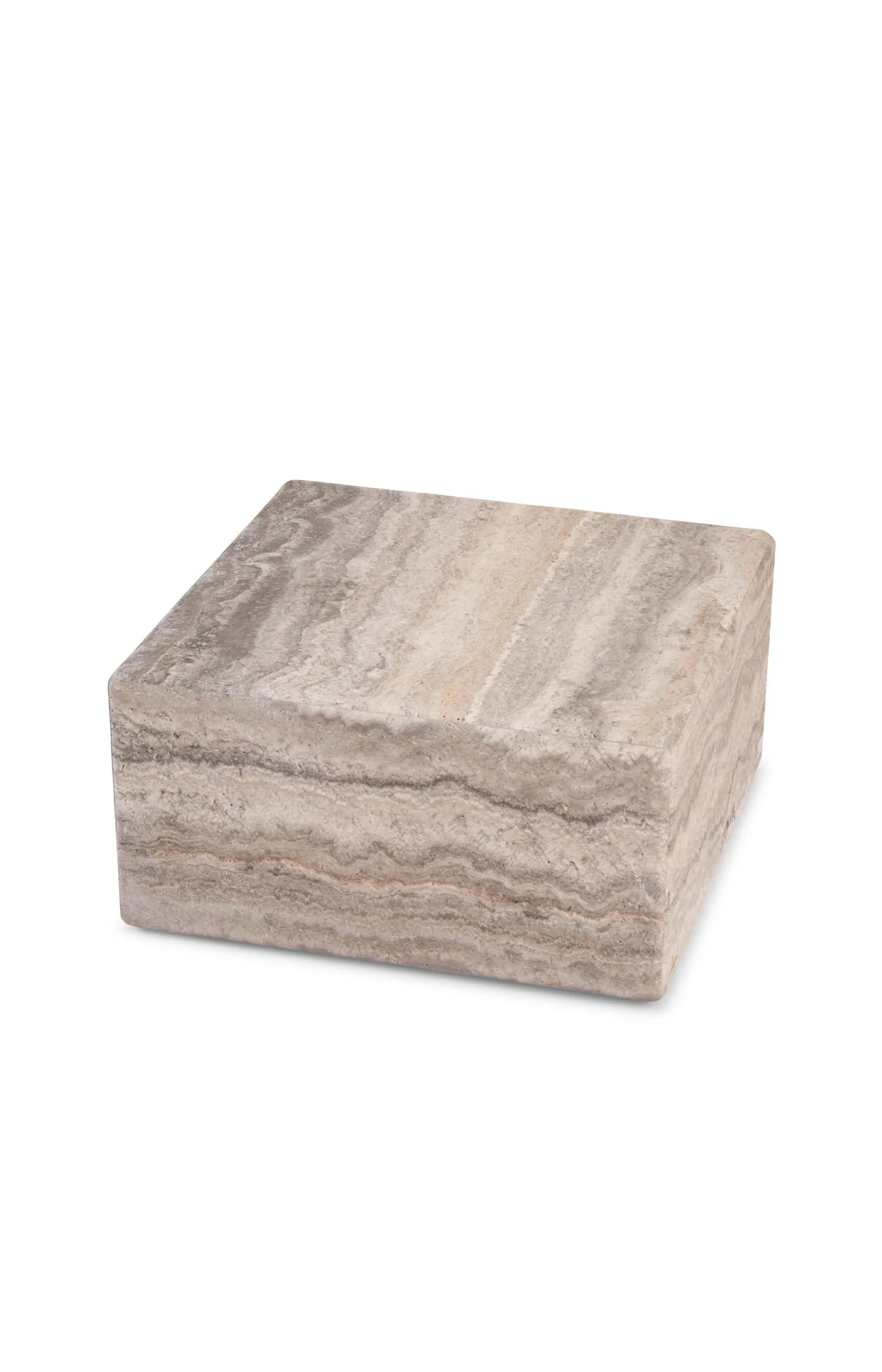 Square natural stone side table