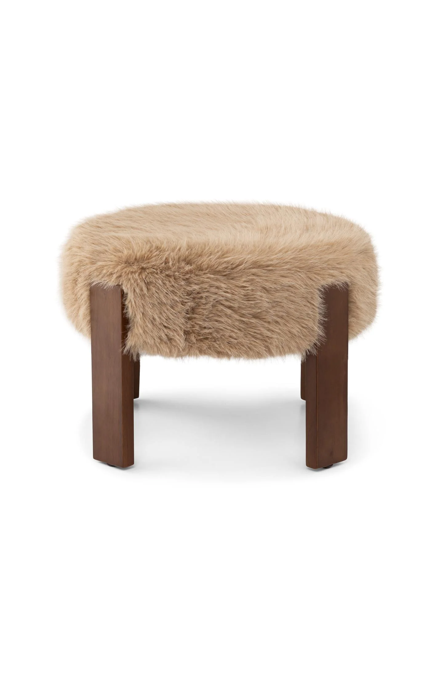 Stool with wooden legs and soft seat