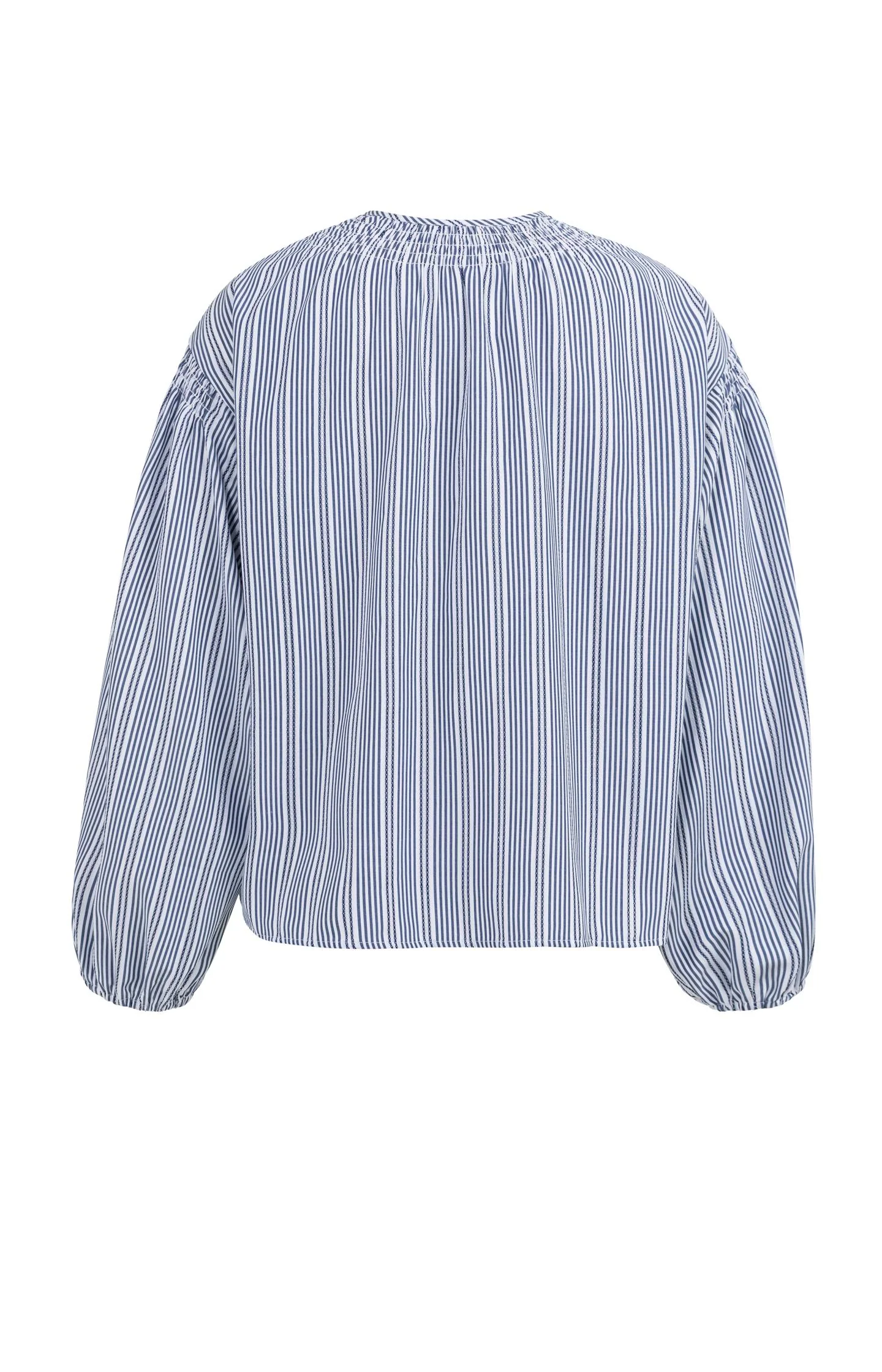 Striped blouse with shirred details at the shoulders - Image 6