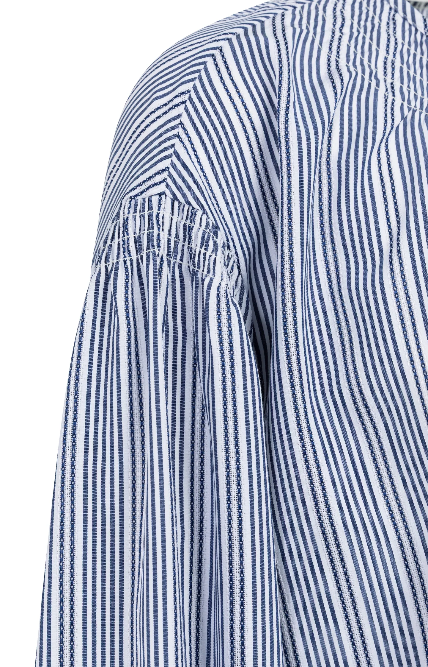 Striped blouse with shirred details at the shoulders - Image 8