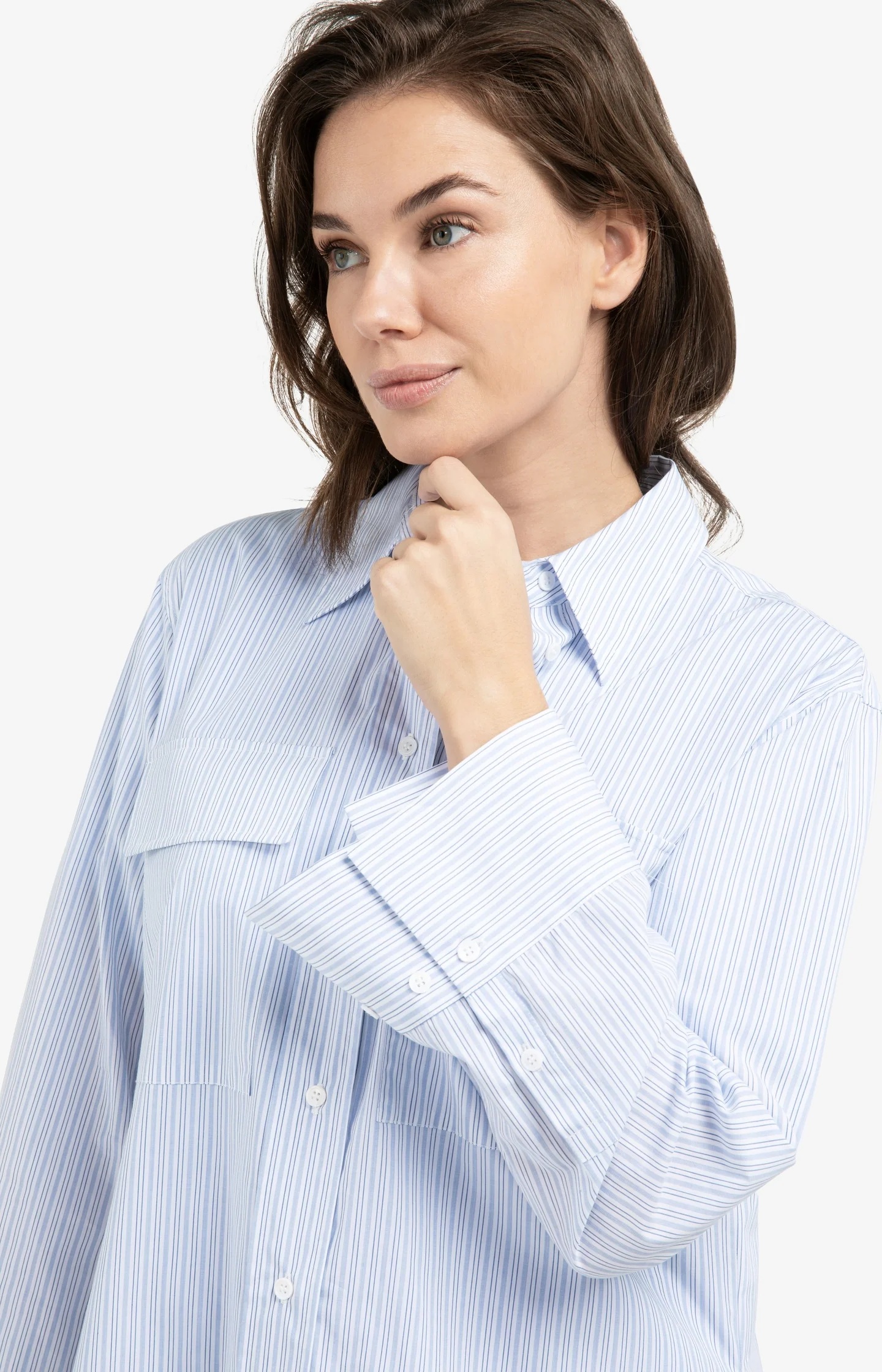 Striped boyfriend blouse with adjustable cuffs - Image 6