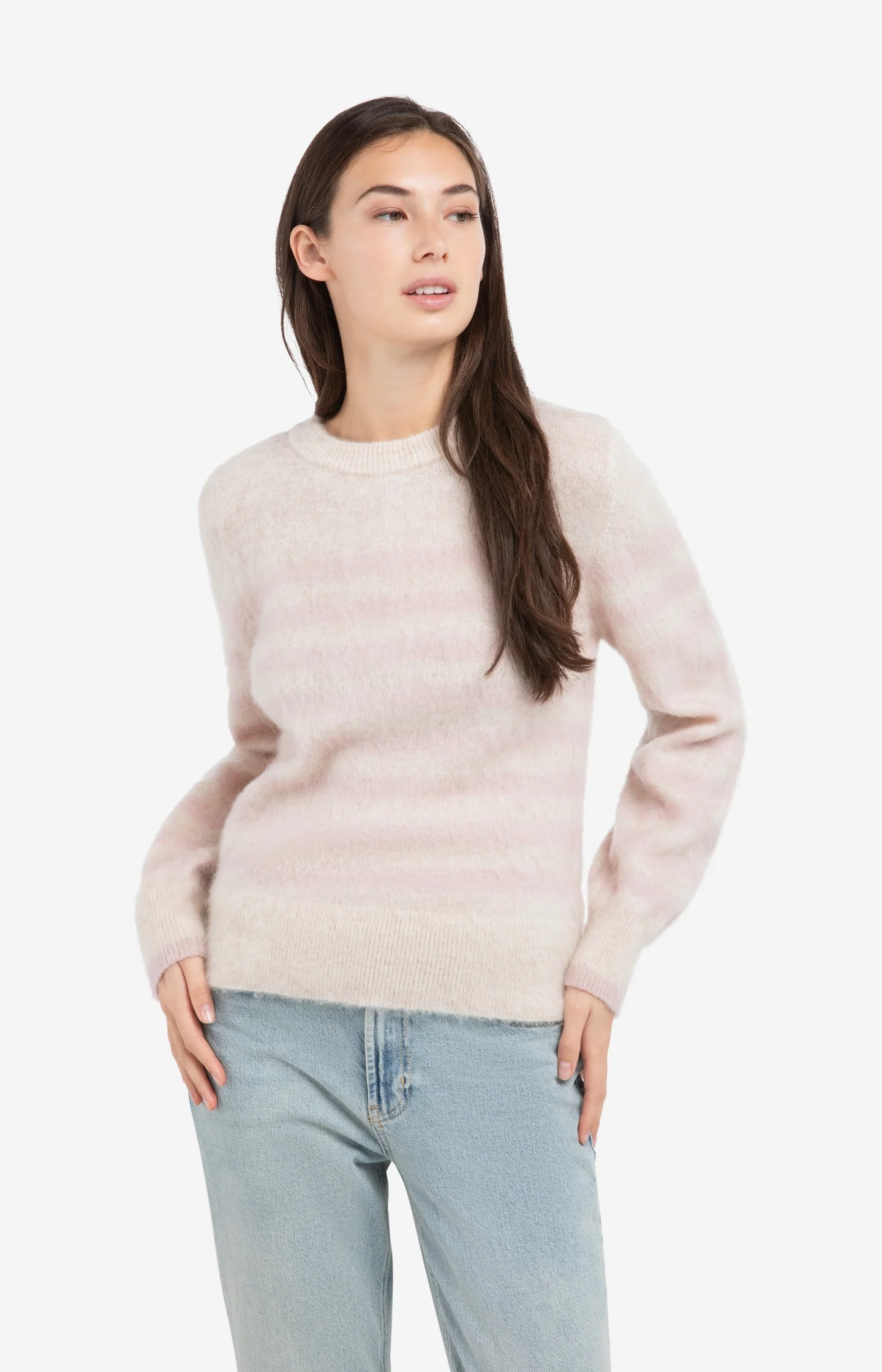Striped sweater with round neck and long sleeves - Image 3