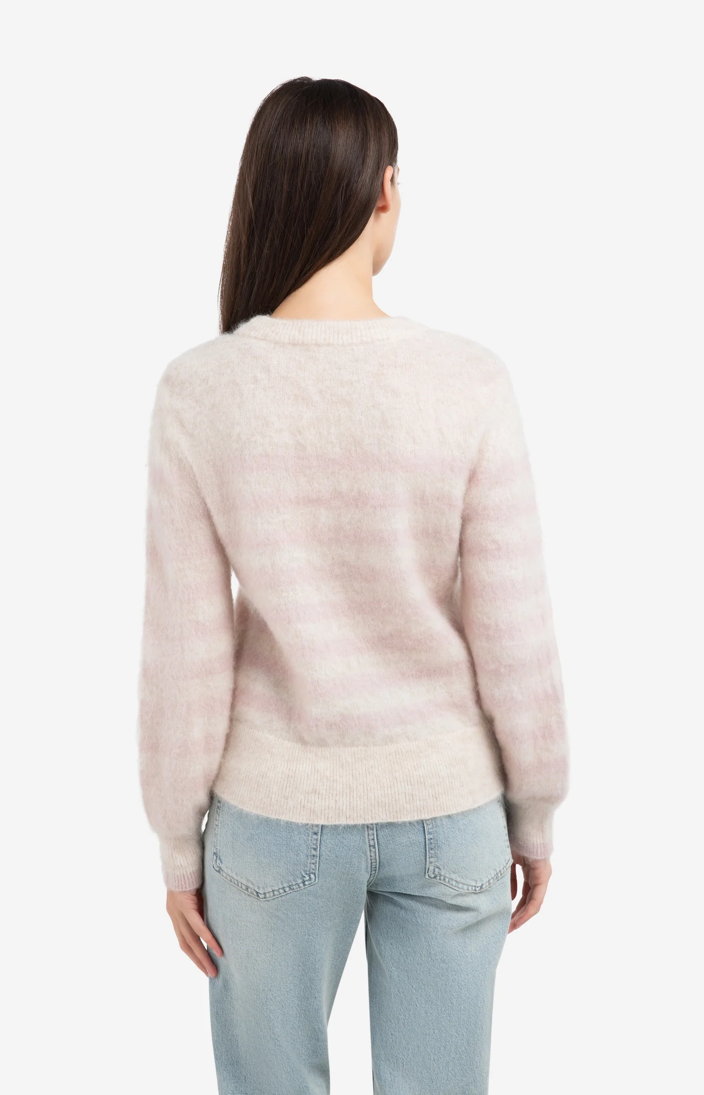 Striped sweater with round neck and long sleeves - Image 4