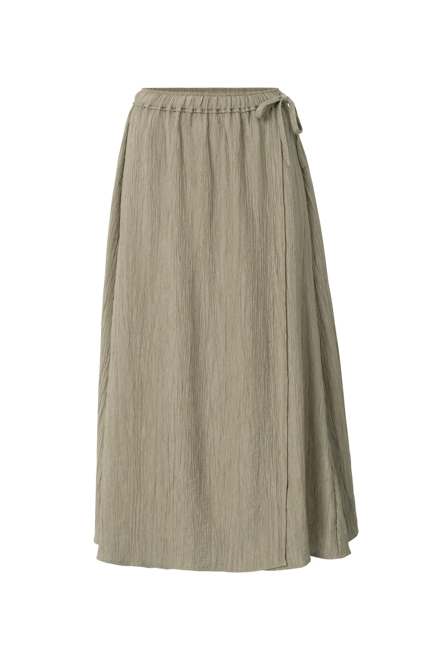 Structured midi skirt with tie detail and wrap look - Image 2