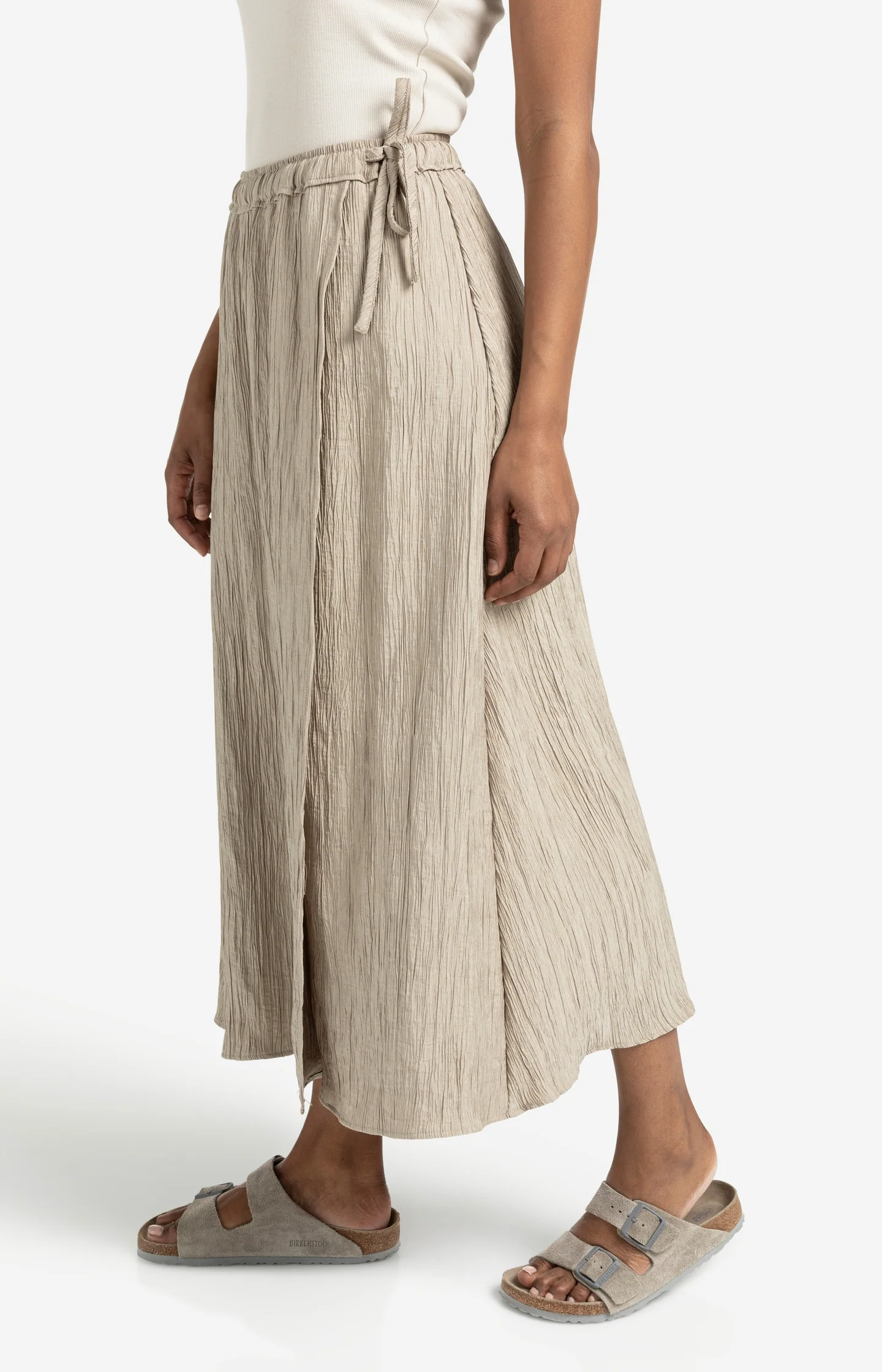 Structured midi skirt with tie detail and wrap look - Image 3