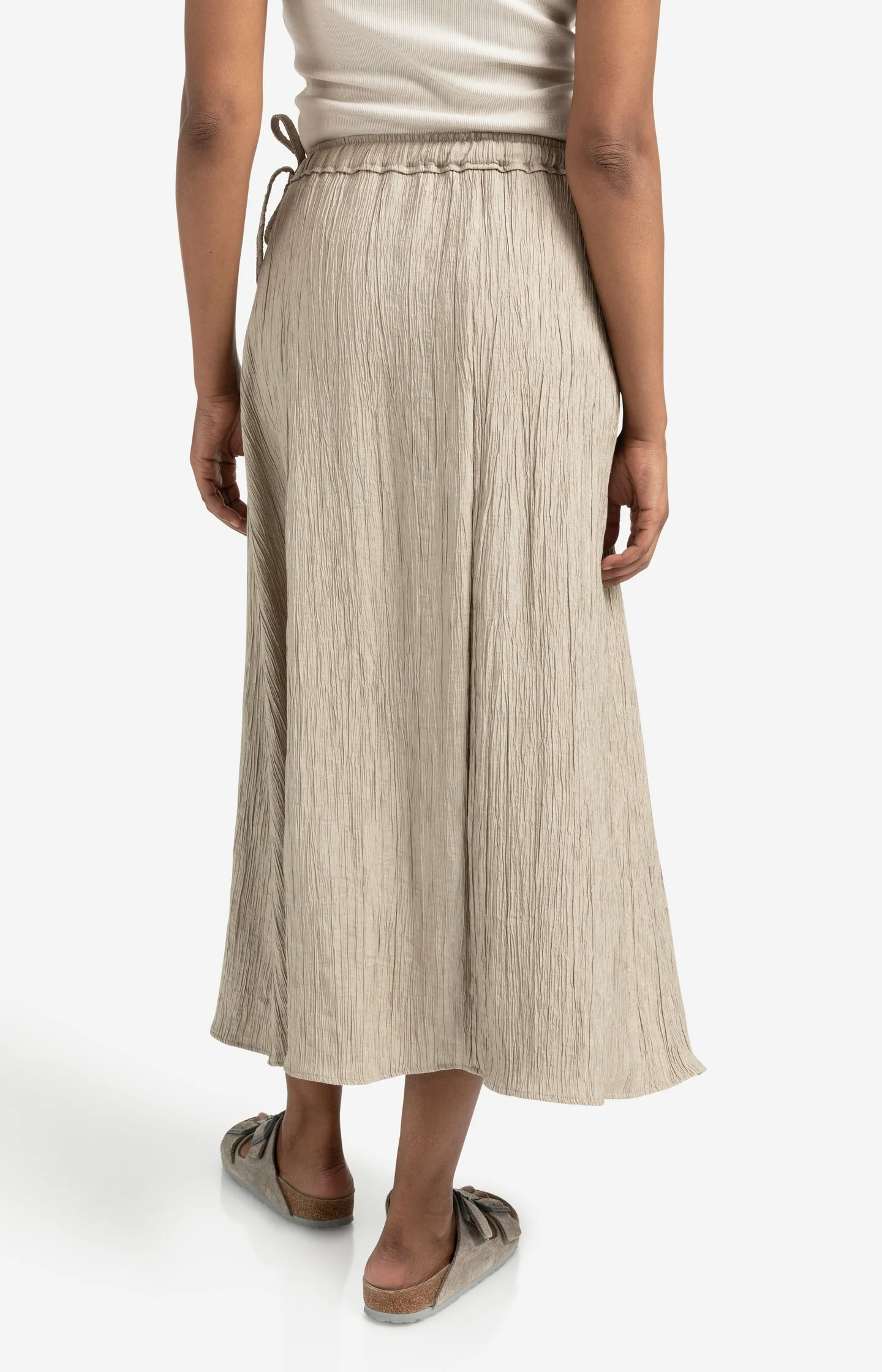 Structured midi skirt with tie detail and wrap look - Image 4