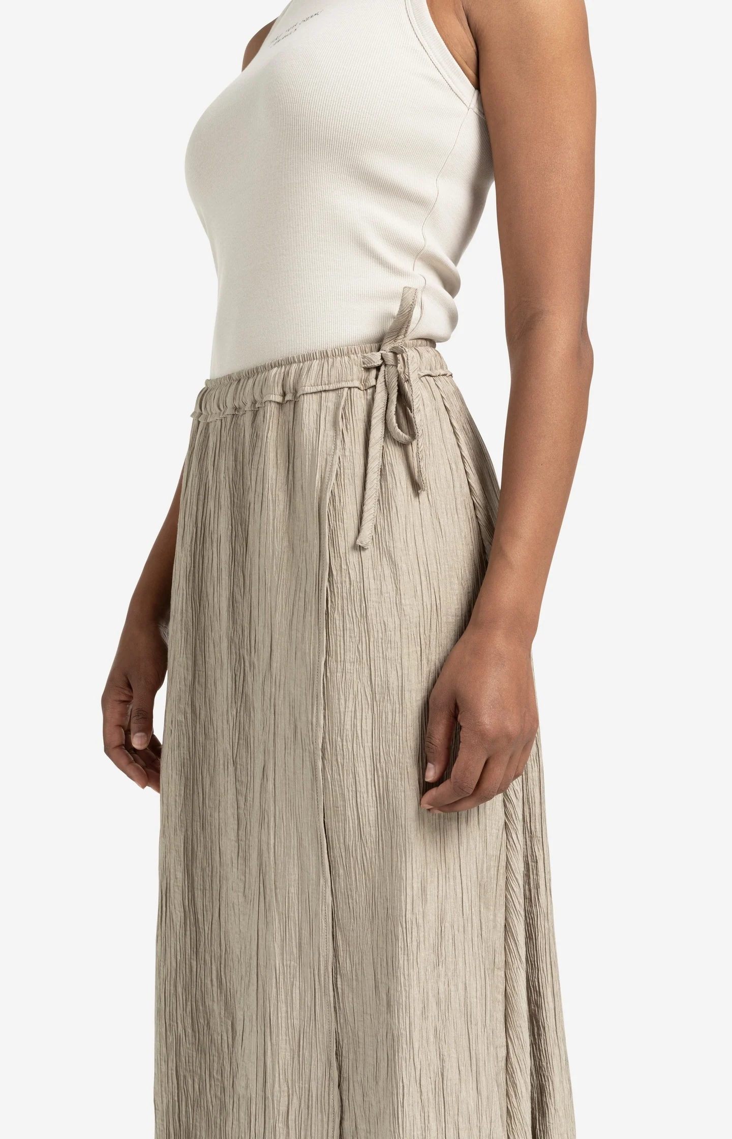Structured midi skirt with tie detail and wrap look - Image 5