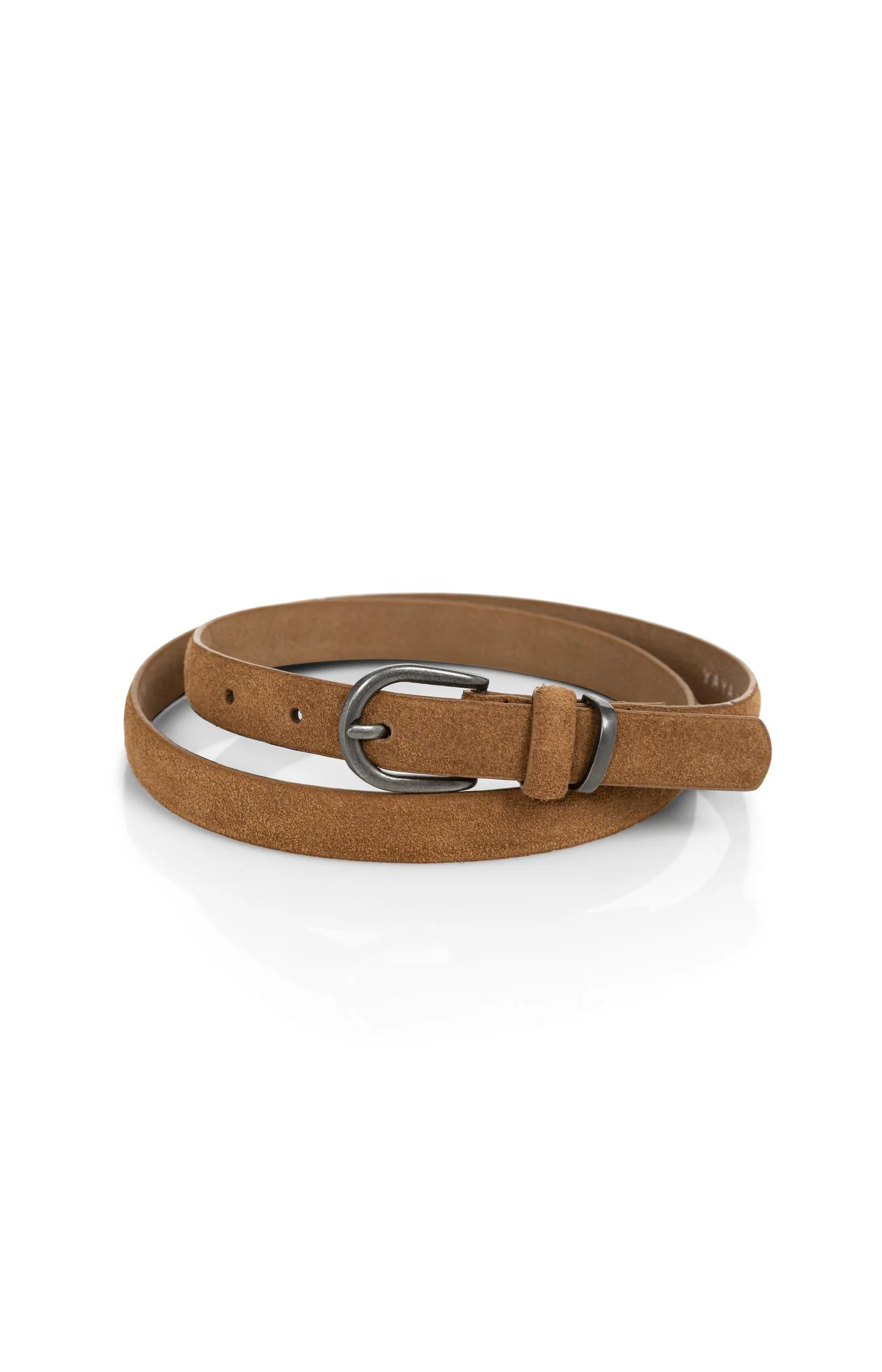 Suede belt with metal buckle