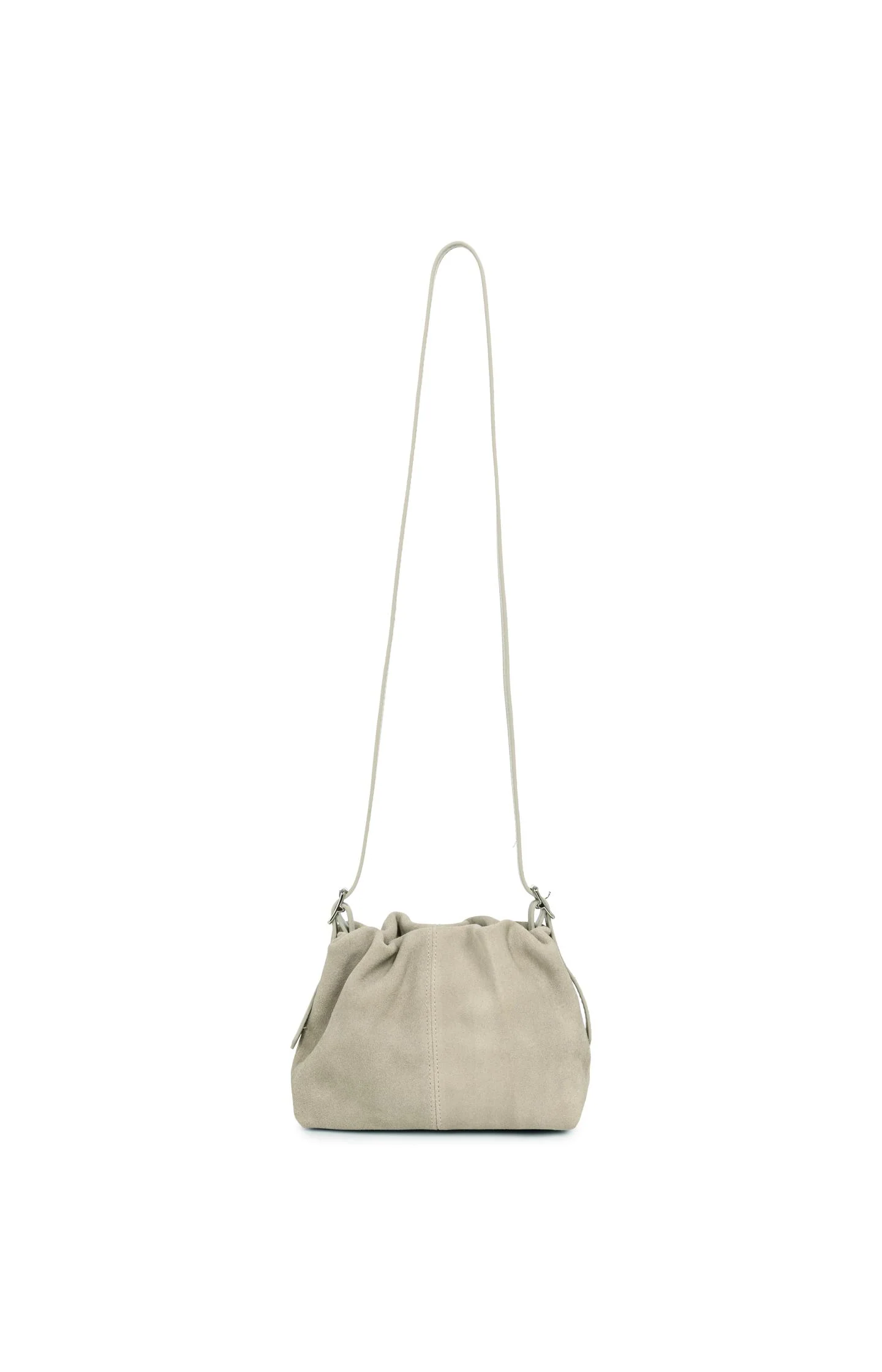 Suede mini bag with long and short strap - Image 3