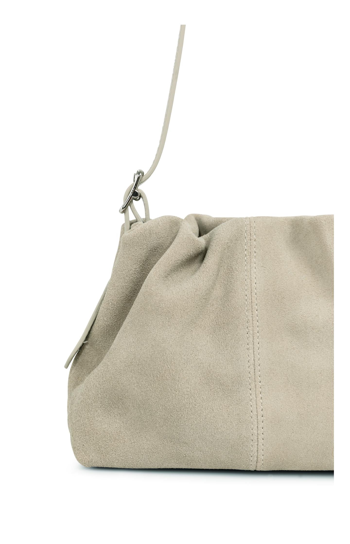 Suede mini bag with long and short strap - Image 4