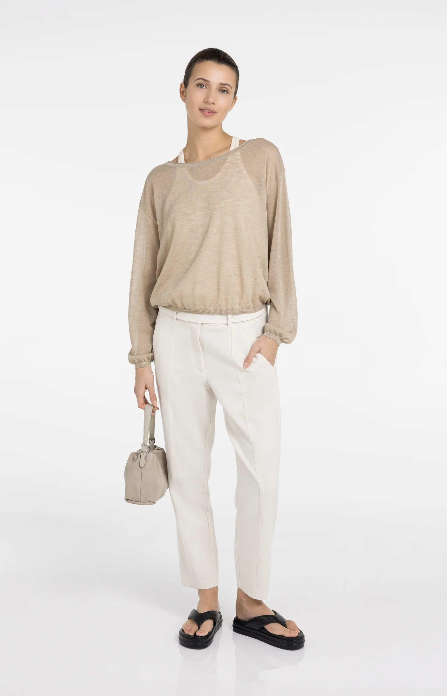 Suede mini bag with long and short strap - Image 6